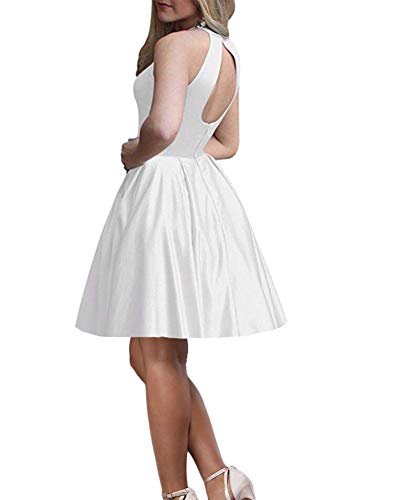 Elegant Women's Halter Homecoming Dress - Short A-Line Cocktail Party Dress with Pockets | Perfect for Prom, Evening Parties & Special Occasions