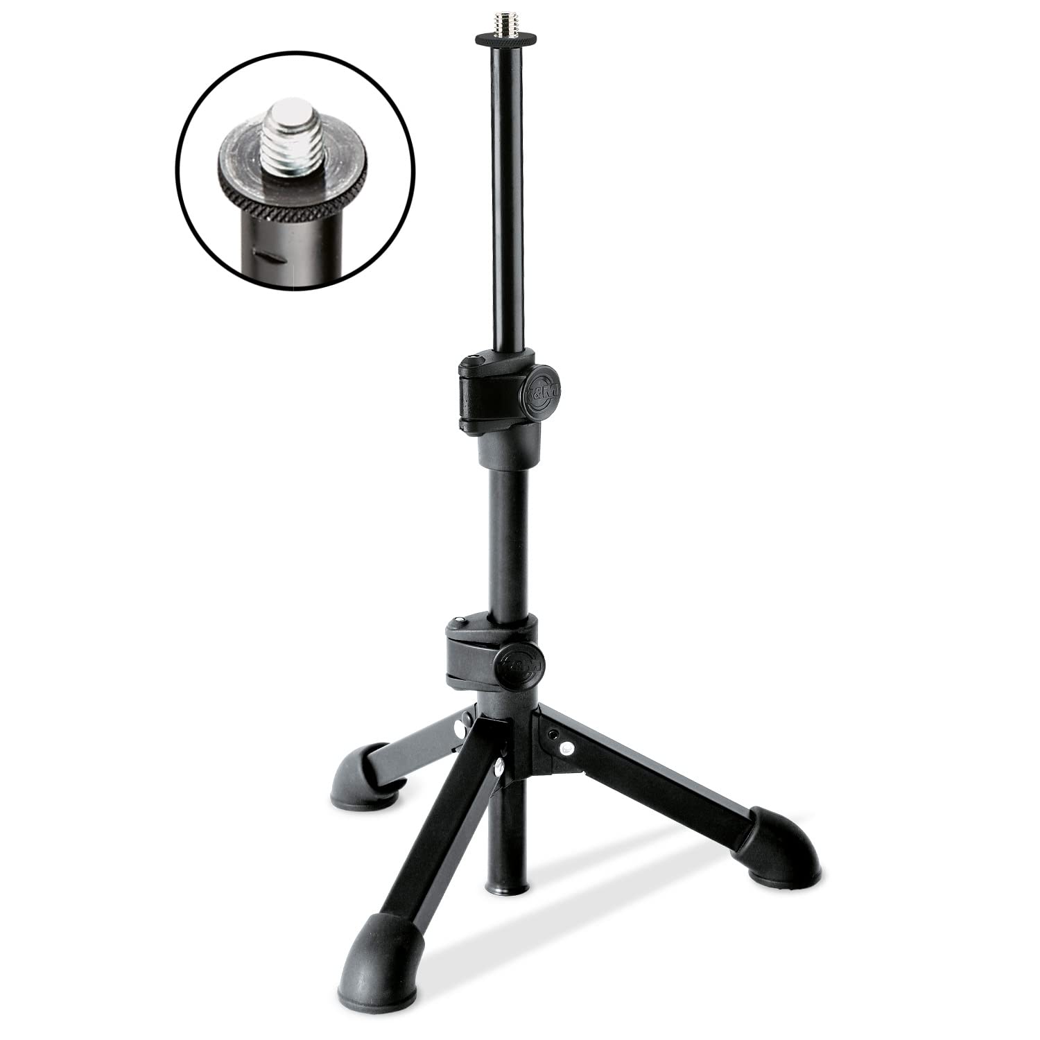 K&M 23150 Tabletop Microphone Stand - Adjustable Tripod for Podcasting, Recording & Live Streaming - Compact & Sturdy EU Version for Home Studio & Professional Use