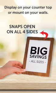 5x7 Wood Snap Countertop Sign Frame - AD Promo Display with Built-in Easel & Wall Mount Options - Perfect for Retail Stores, Restaurants, and Trade Show Booths