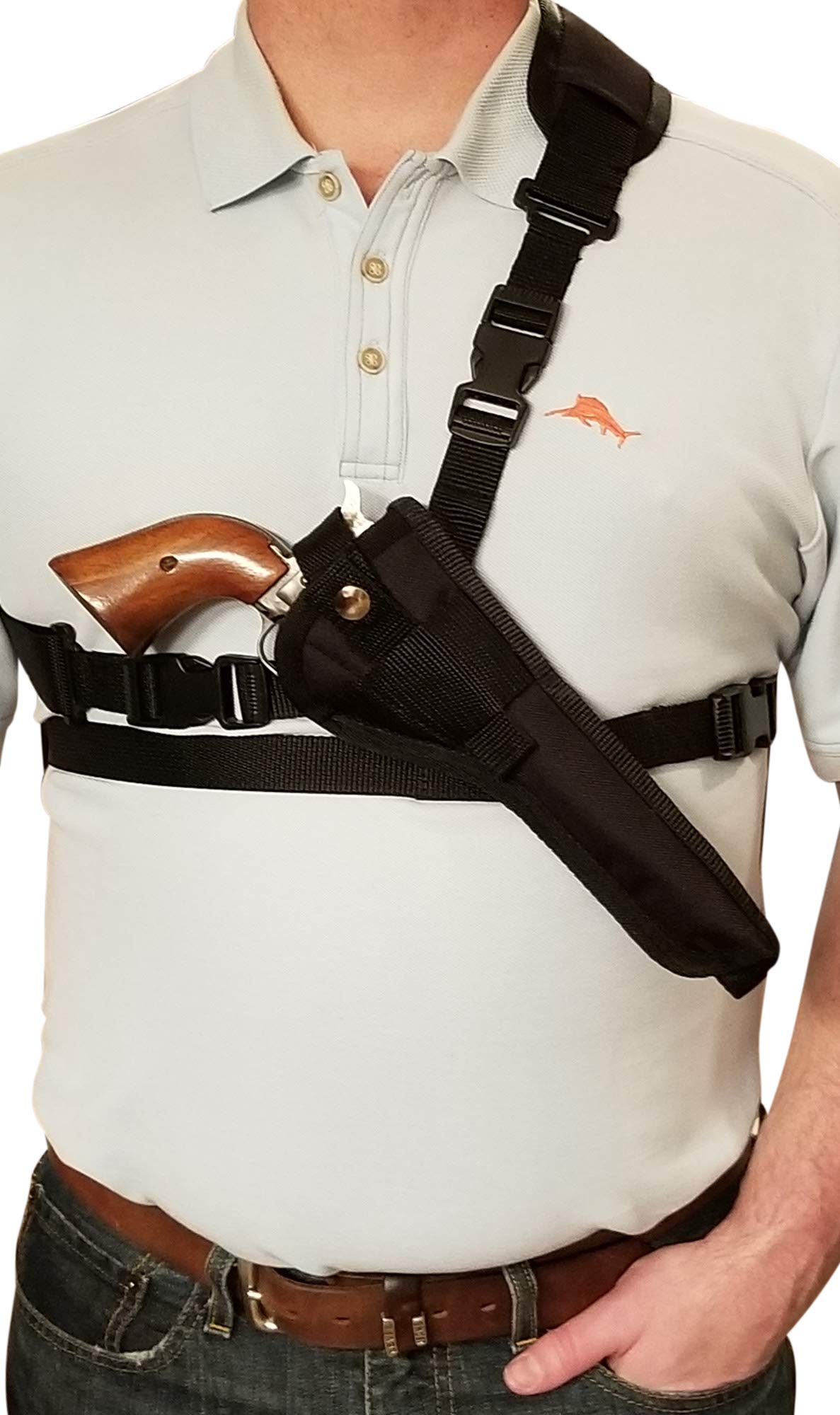 Best Chest & Shoulder Gun Holster for Ruger New Model Blackhawk - Fits 3.75