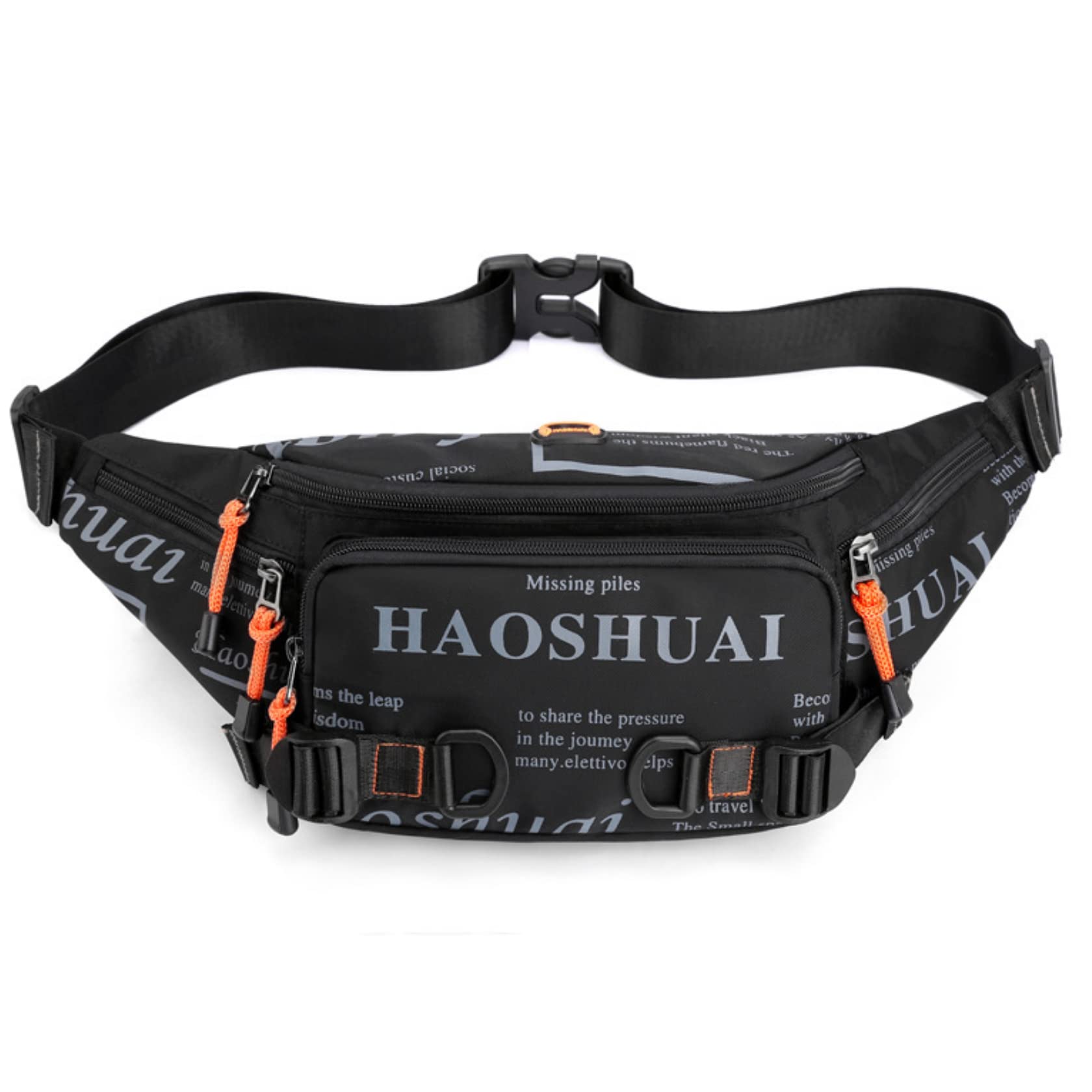 Waterproof Unisex Fanny Pack Waist Bag with Adjustable Strap & Headphone Jack - Running, Gym & Outdoor Activities (Black) - Perfect for Hiking, Travel & Workouts