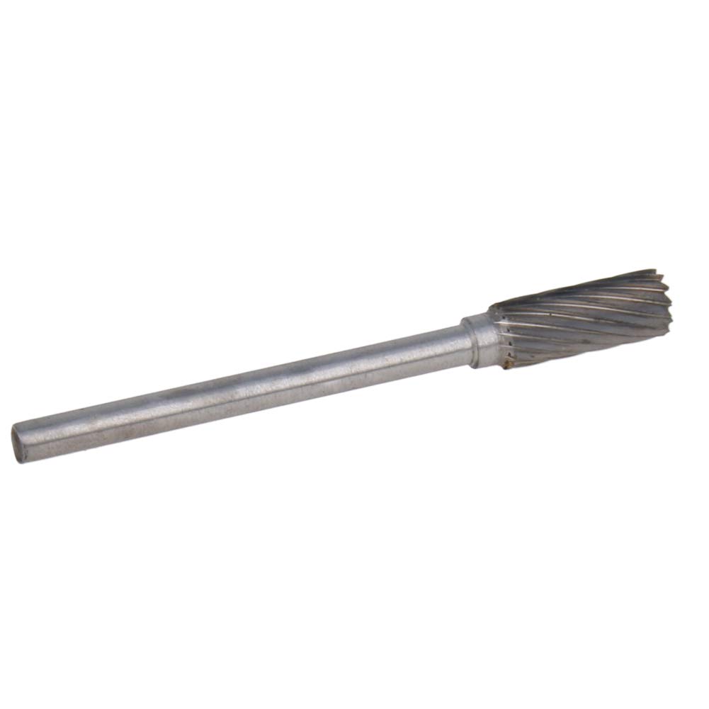 Utoolmart Tungsten Carbide Rotary Files - 3mm Shank, Single Cut Cylindrical Burr Set (5mm Diameter) for Die Grinder & Drill Bits | Perfect for Wood Carving, Soft Metal Polishing & DIY Projects | 1pc Professional Rotary Tool