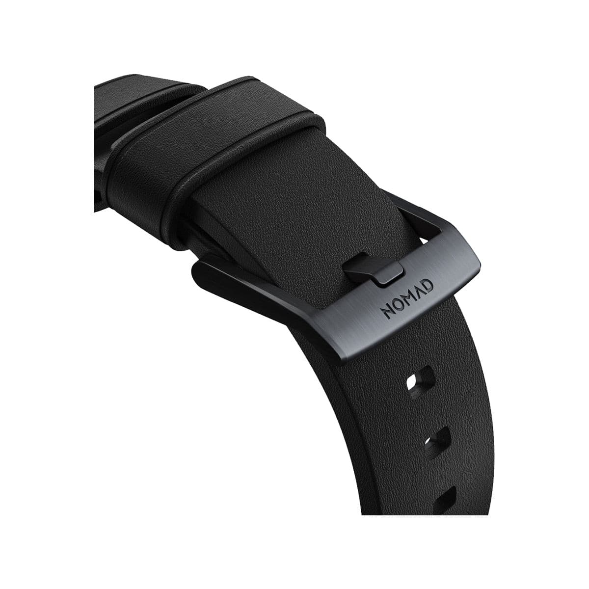 Nomad Active Band Pro 45mm / 49mm - Black Hard Case with Black Leather Strap for Apple Watch - Durable & Stylish Smartwatch Band for Workouts, Running & Everyday Wear