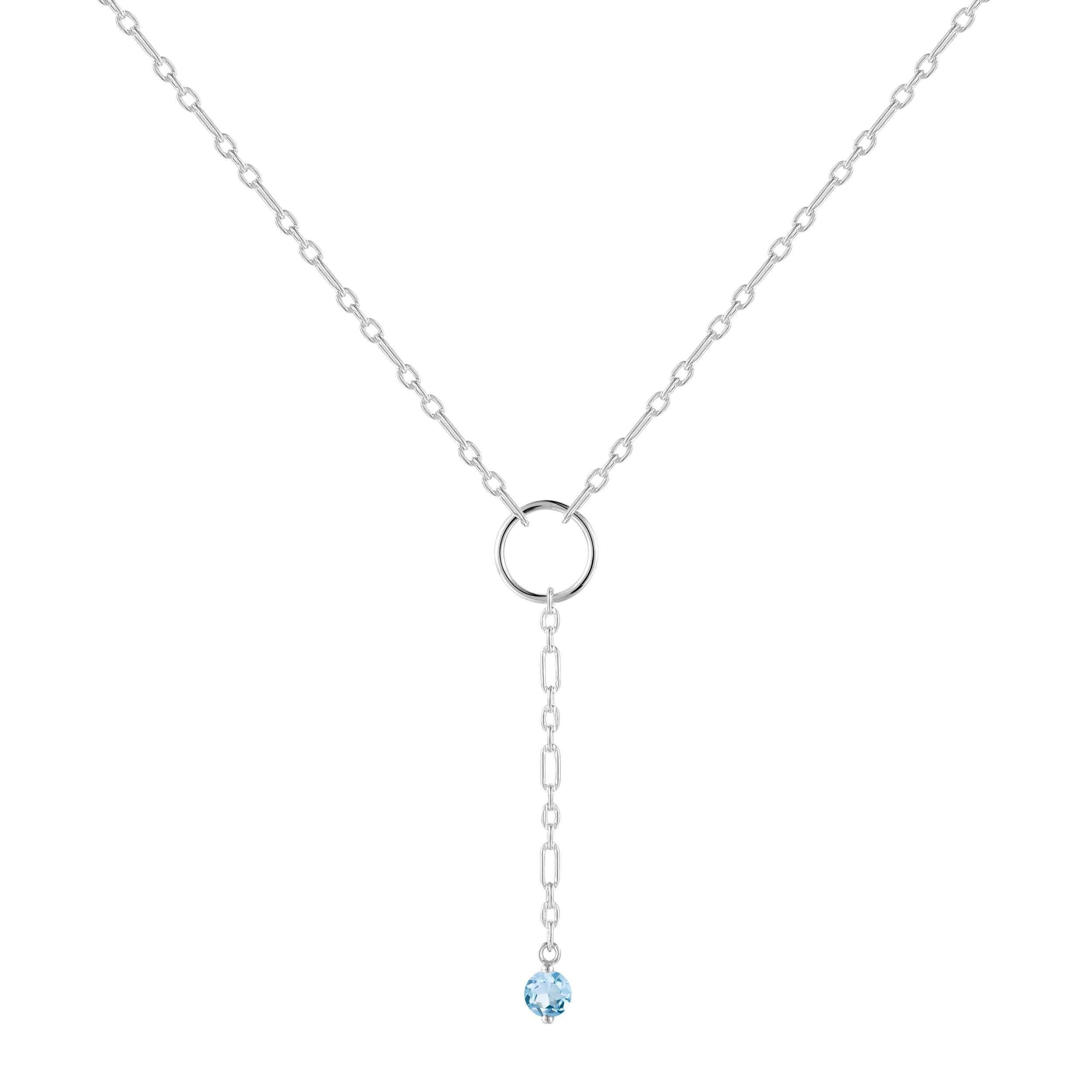 Blue Topaz Drop Necklace – Elegant Sterling Silver Pendant for Women | Perfect for Weddings, Parties & Everyday Wear