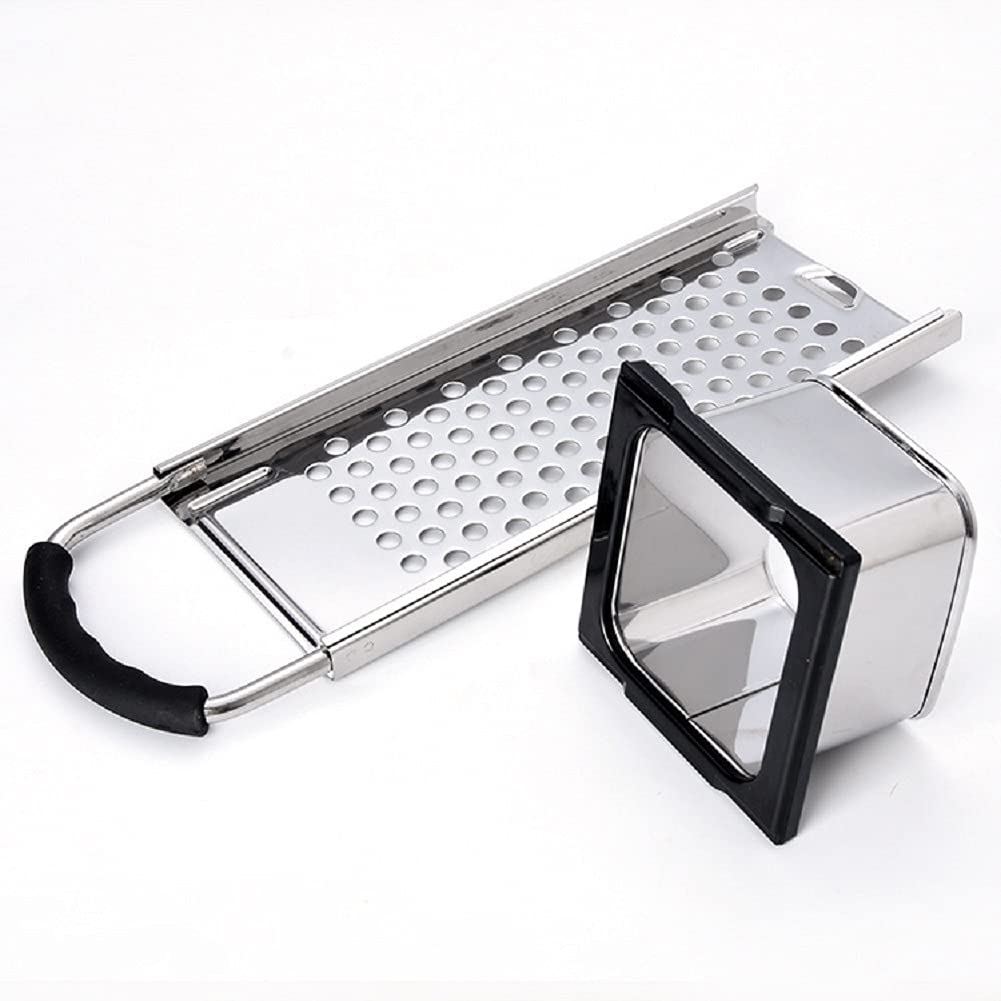Premium Stainless Steel Spaetzle Maker with Safety Pusher & Comfort Grip - German Noodle & Dumpling Press - Silver (TK-S-001) - Perfect for Homemade Spaetzle, Dumplings & Pasta Making