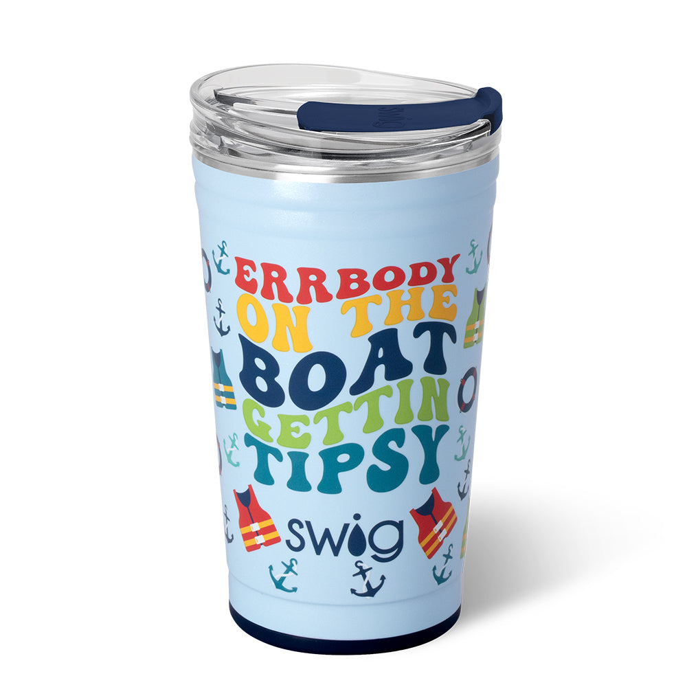 24oz Errbody On The Boat Party Cup - Insulated Stainless Steel Tumbler for Beach, Pool & Boat Parties - Perfect for Cocktails, Beer & Cold Drinks
