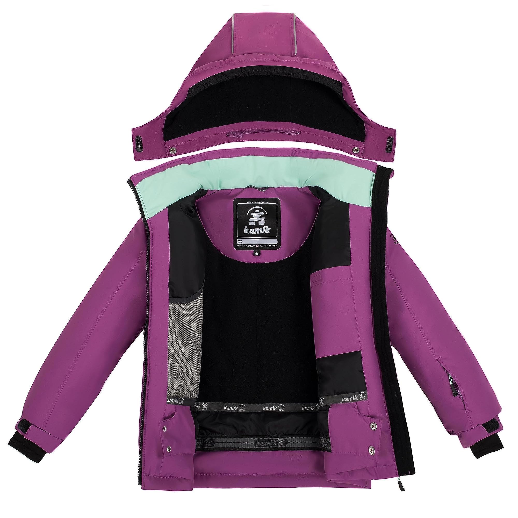 Kamik Girl's Aura Insulated Winter Jacket for Toddler, Little Kids & Big Kids - Waterproof Snow Coat for Outdoor Play, School & Winter Activities