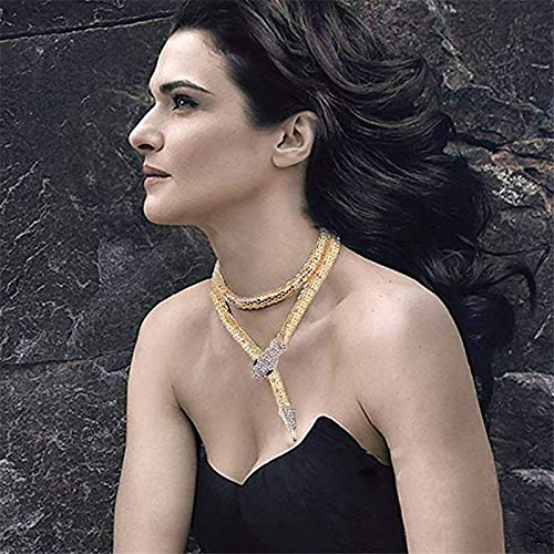 Snake Choker Necklace for Women - Halloween Costume Jewelry | Silver & Gold Retro Style for Parties