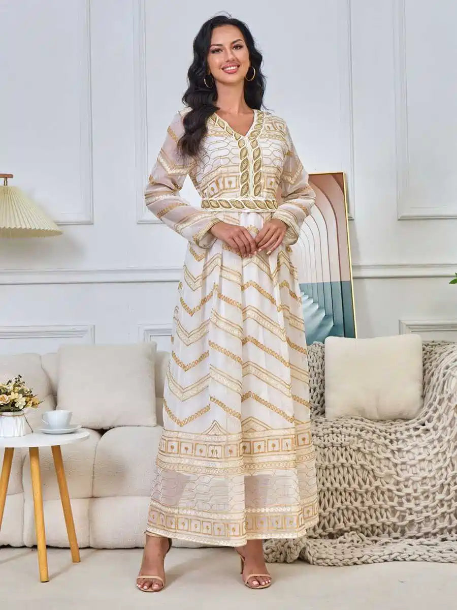 Elegant Eid Embroidery Caftan Dress for Women - Party & Wedding Guest Outfit - Moroccan Kaftan #25203 | Perfect for Special Occasions, Festivals and Evening Events