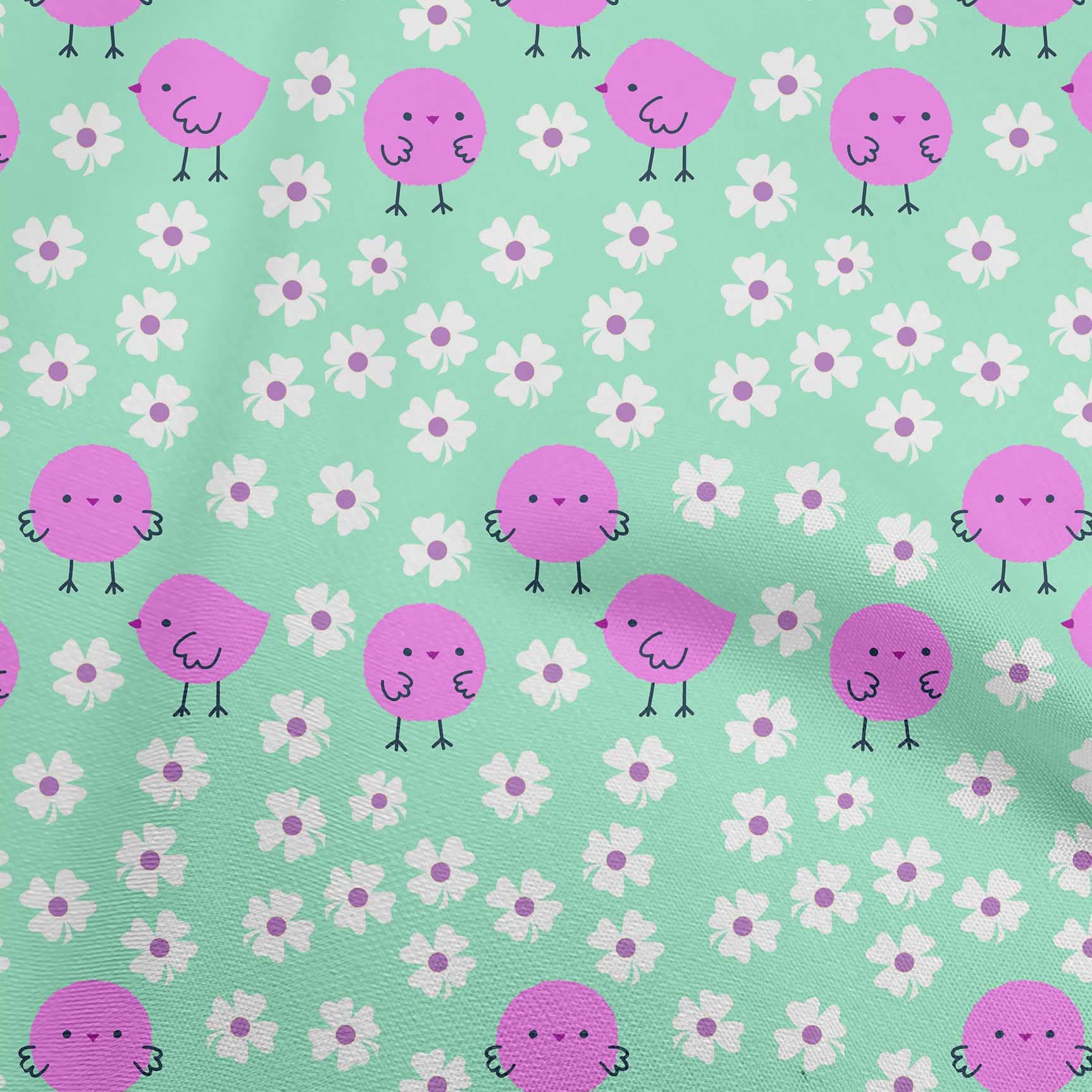 oneOone Viscose Chiffon Fabric - Sea Green Printed 42