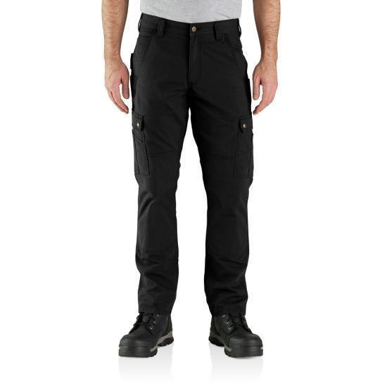 Durable Relaxed Fit Ripstop Cargo Work Pants for Men - Black | Heavy Duty Tactical Pants for Construction, Hiking & Outdoor Work