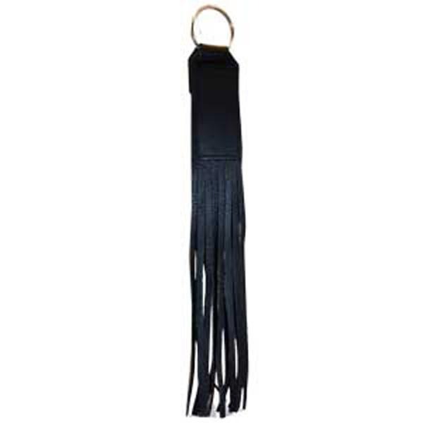 Stylish Black Fringed Key Ring for Women & Men - Trendy Leather Keychain with Tassel for Keys, Bags, and Backpacks - Perfect Gift for Travel & Everyday Use