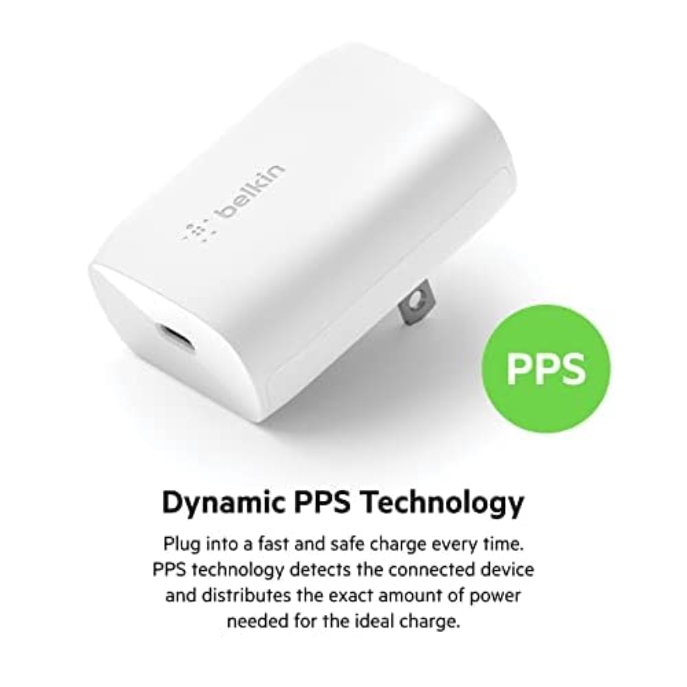 Belkin 30W USB-C Wall Charger Fast Charging Block - Compatible with iPhone 16/16 Pro/16 Plus/15/15 Plus/14 Pro Max, Galaxy S25, iPad, AirPods - Compact USB-C Power Adapter (2-Pack) for Home, Office & Travel Charging