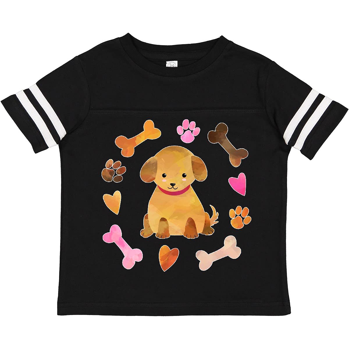 Inktastic Cute Puppy Valentine with Hearts and Bones Toddler T-Shirt - Adorable Dog Lover Outfit for Kids, Valentine's Day Gift, Birthday Party, Family Matching