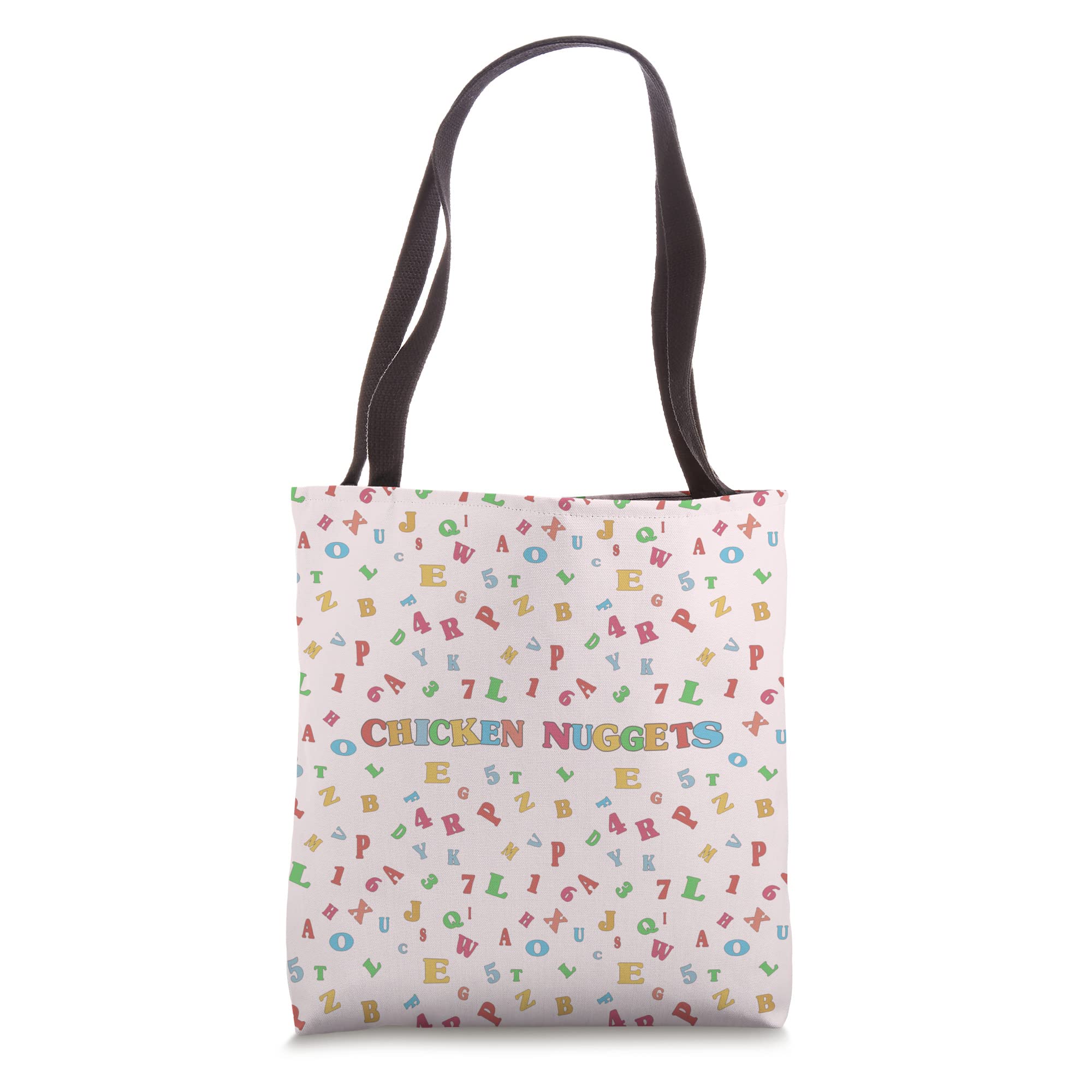 Vintage 80s 90s Retro Chicken Nugget Print Tote Bag - Kidcore Aesthetic Indie Style Fashion Accessory for School, Shopping & Beach Outings
