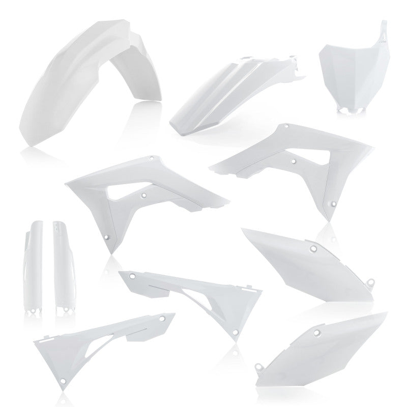Acerbis Full Plastic Kit for Honda CRF250R/CRF450R (2022) - White Air Box Cover, No Tank Cover | Dirt Bike Replacement Parts for Off-Road & Motocross Racing