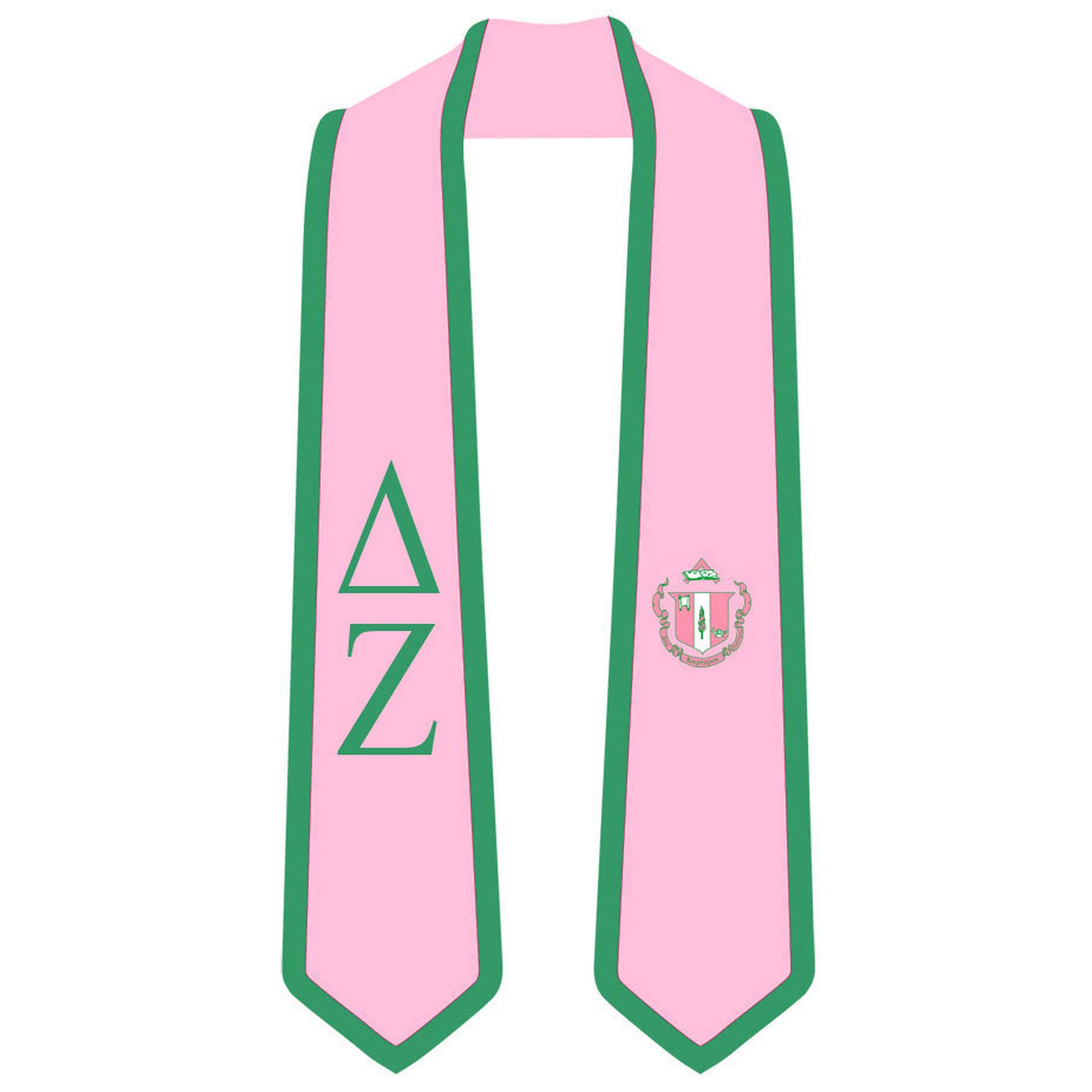 Delta Zeta Greek 2-Tone Lettered Graduation Sash Stole - Sorority Graduation Accessory for Sisterhood Celebrations & Commencement Ceremonies