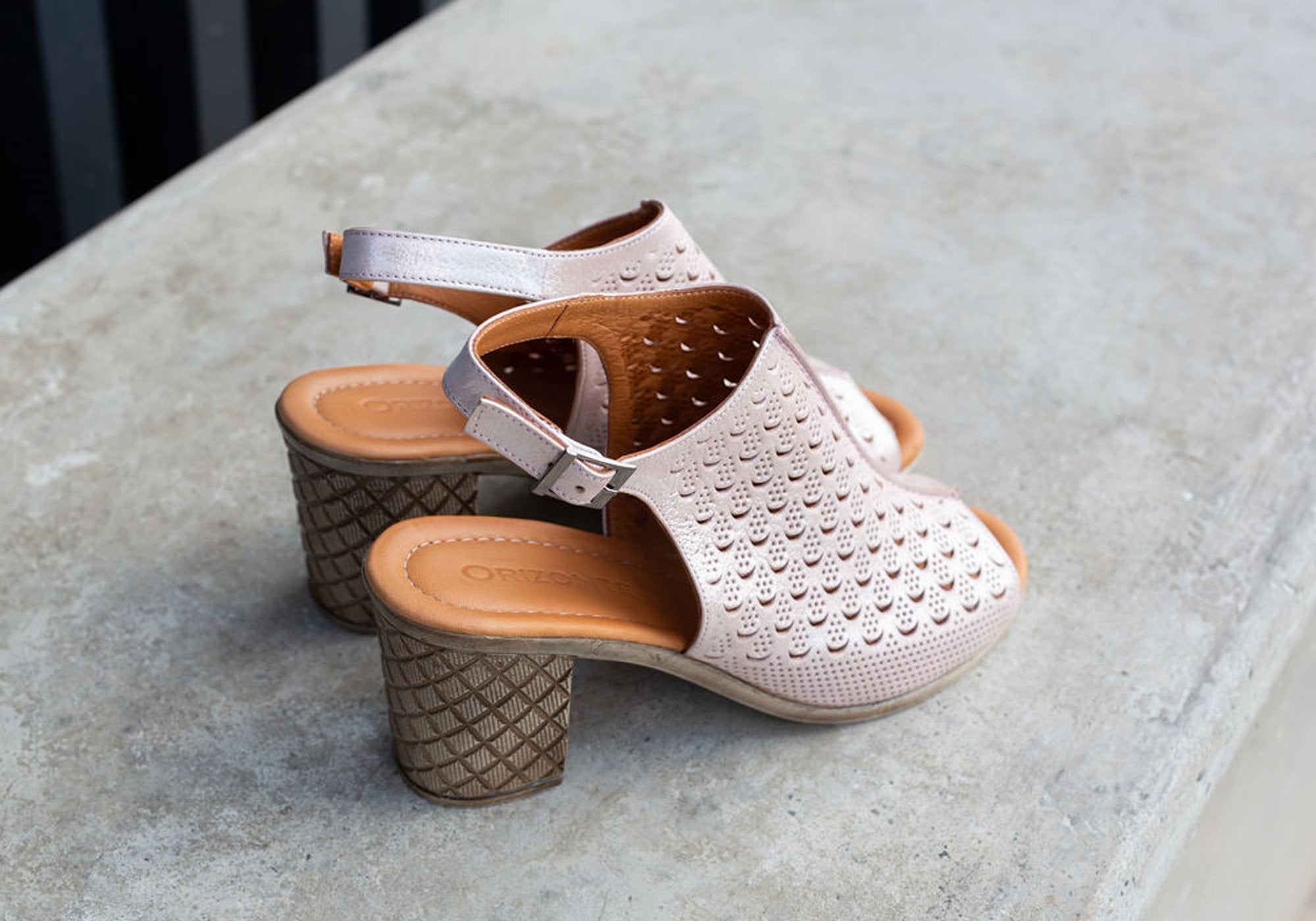 Orizonte Hana Women's Comfortable Mid Heel Sandals - Genuine European Leather - Perfect for Office, Wedding & Summer Outfits