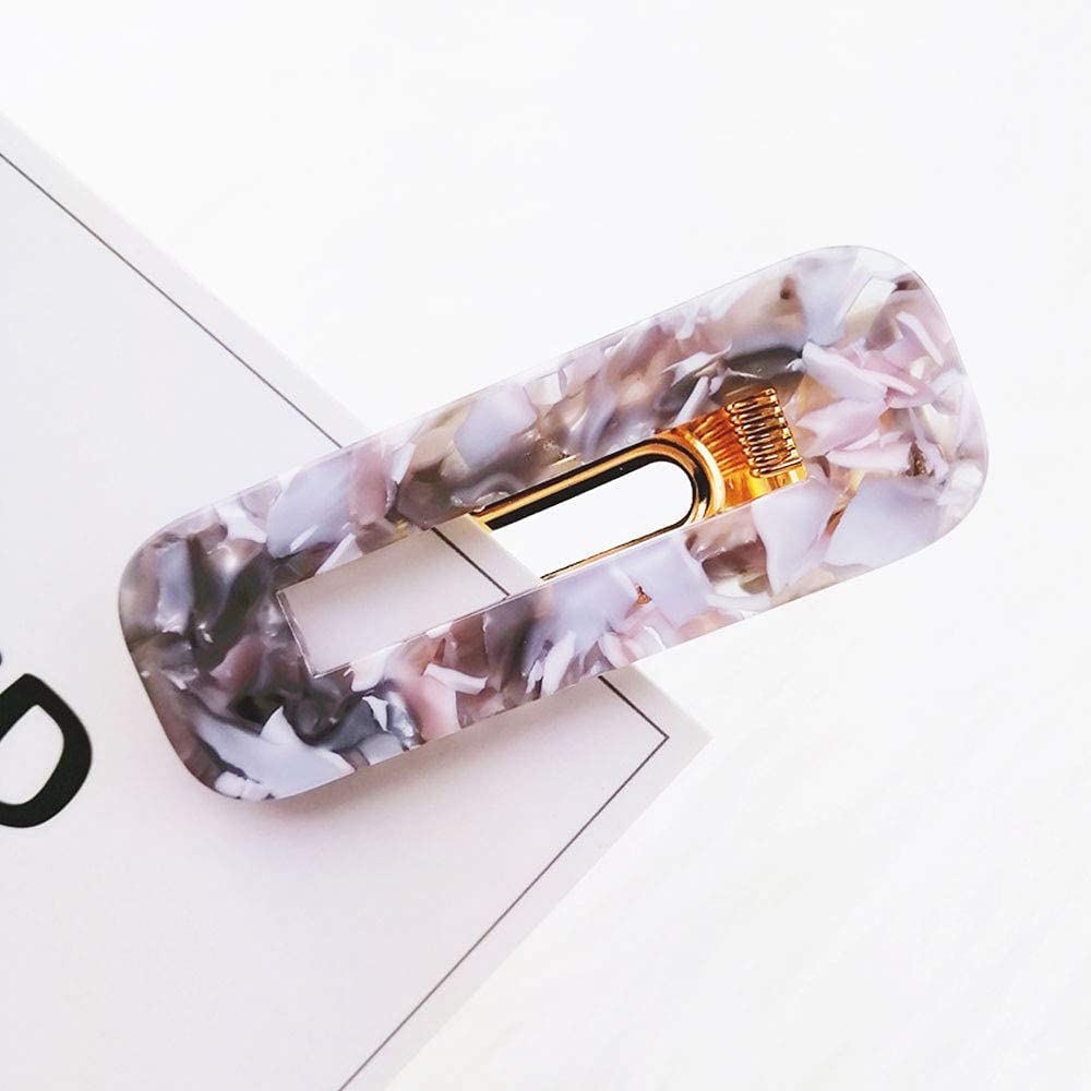 Fashion Acrylic Hair Clips for Women - 12PC Non-Slip Large Barrettes, Geometric Resin Alligator Hair Clips - Hair Accessories for Ladies - Perfect for Parties, Weddings & Everyday Styling
