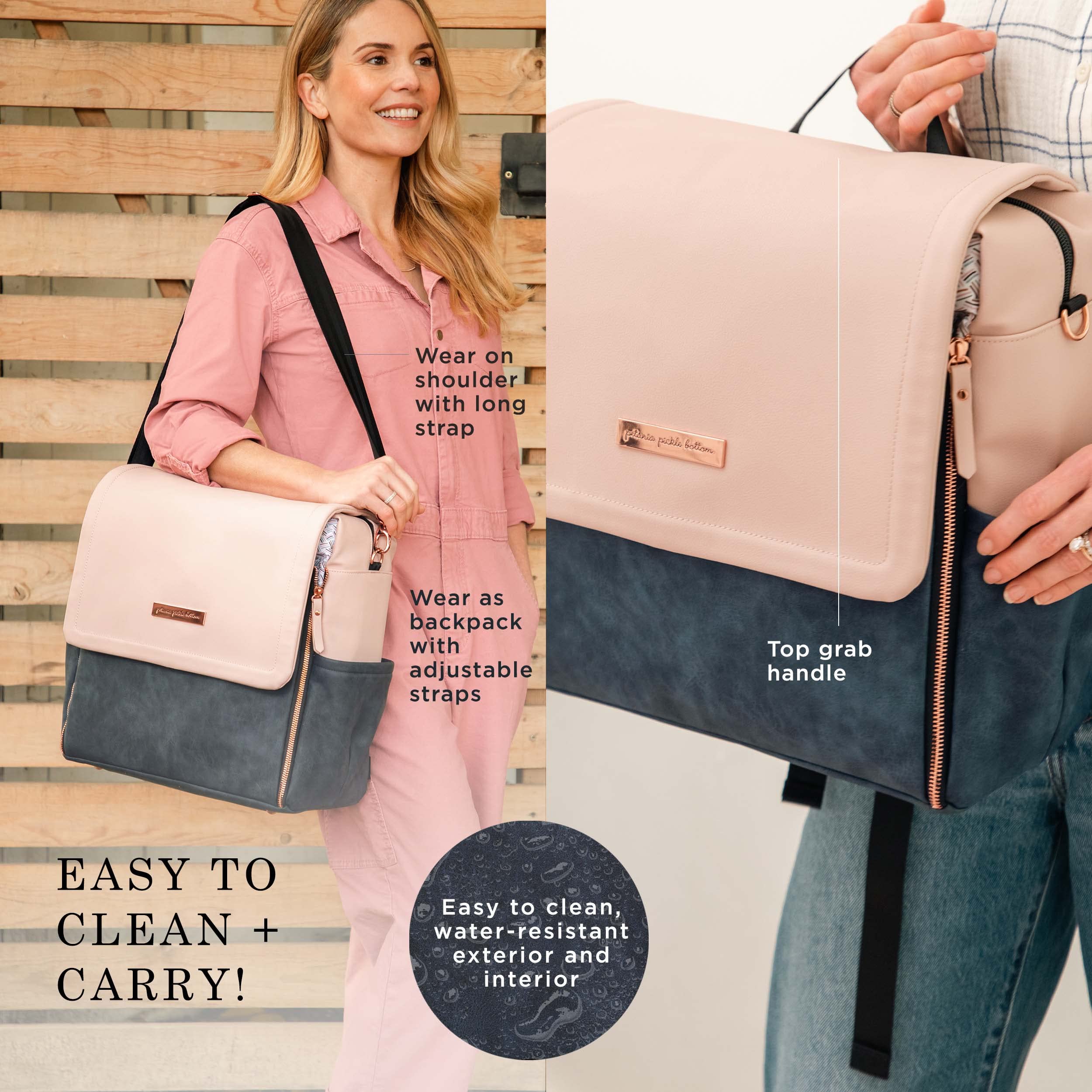 Petunia Pickle Bottom Boxy Backpack - Stylish & Spacious Diaper Bag for On-The-Go Moms | Waterproof Baby Carrier Backpack with Multiple Pockets | Perfect for Travel, Shopping & Daily Outings (Indigo Blush)