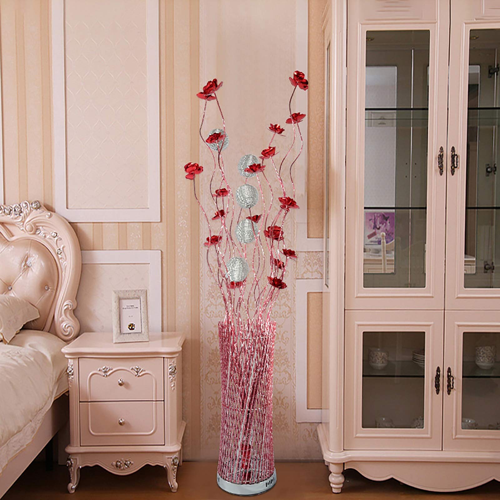 Modern LED Floor Lamp - Elegant Aluminum Vase Design for Wedding & Living Room Decor, Creative Handcrafted Sofa/Bedside Reading Light - Easy to Clean, No Assembly Required - Perfect for Home, Office & Event Lighting