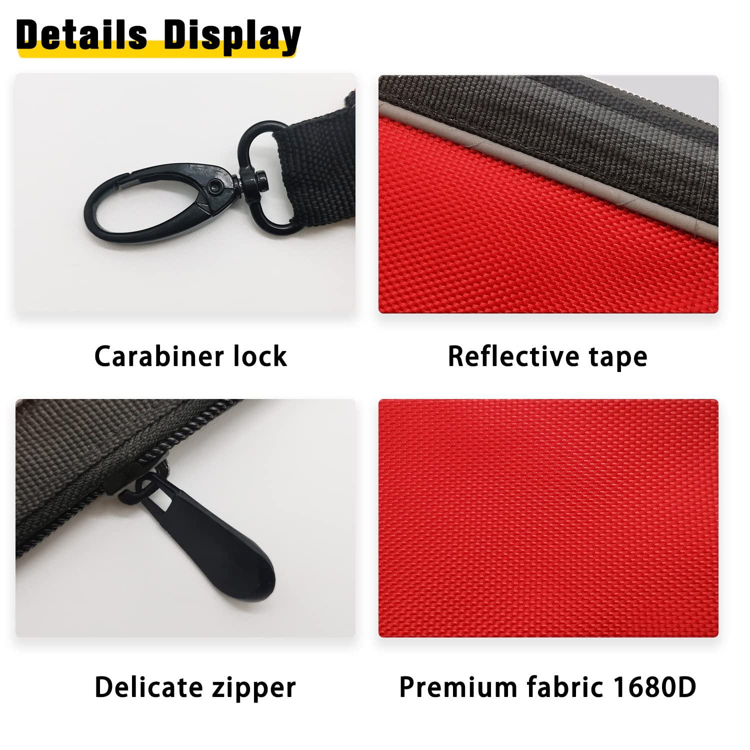 IRONLAND 4 Pack Small Zippered Tool Pouches - Durable Multi-Pocket Tool Organizer Bags for Electricians, Plumbers & DIY Projects - Perfect for Hardware Storage, Work Belt Accessories & On-the-Go Repairs