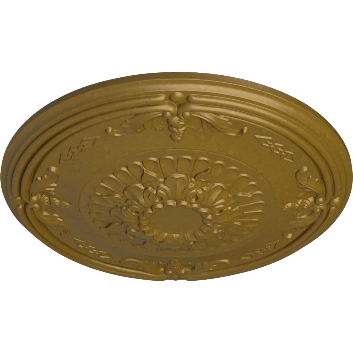 Ekena Millwork Athens Ceiling Medallion - Hand-Painted Gold Finish - Decorative Ceiling Accent for Dining Rooms, Living Rooms & Bedrooms