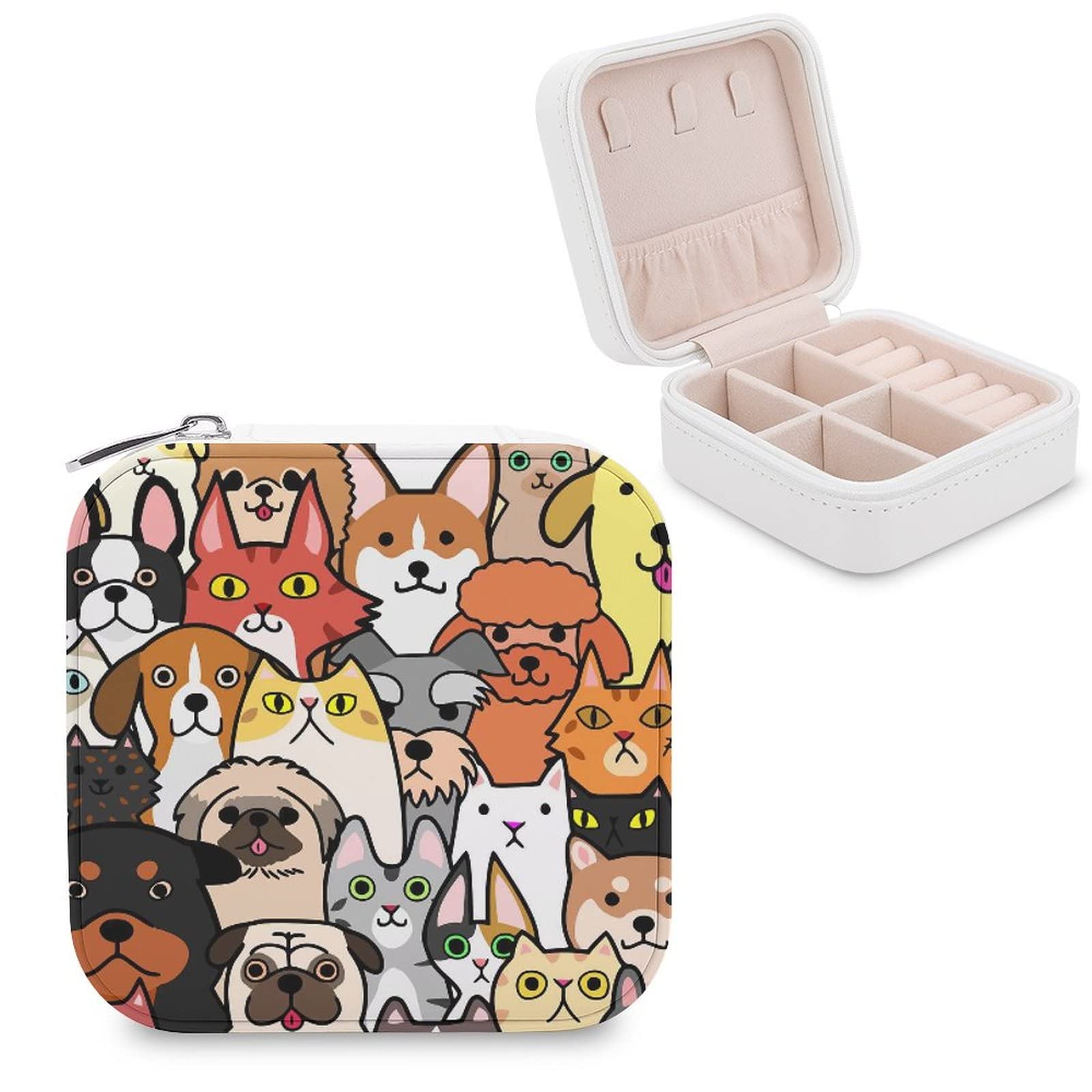 Elegant Small PU Leather Jewelry Box for Women - Travel Jewelry Organizer with Storage Compartments for Rings, Earrings, Necklaces & Bracelets | Perfect for Travel, Home Display & Gift Giving