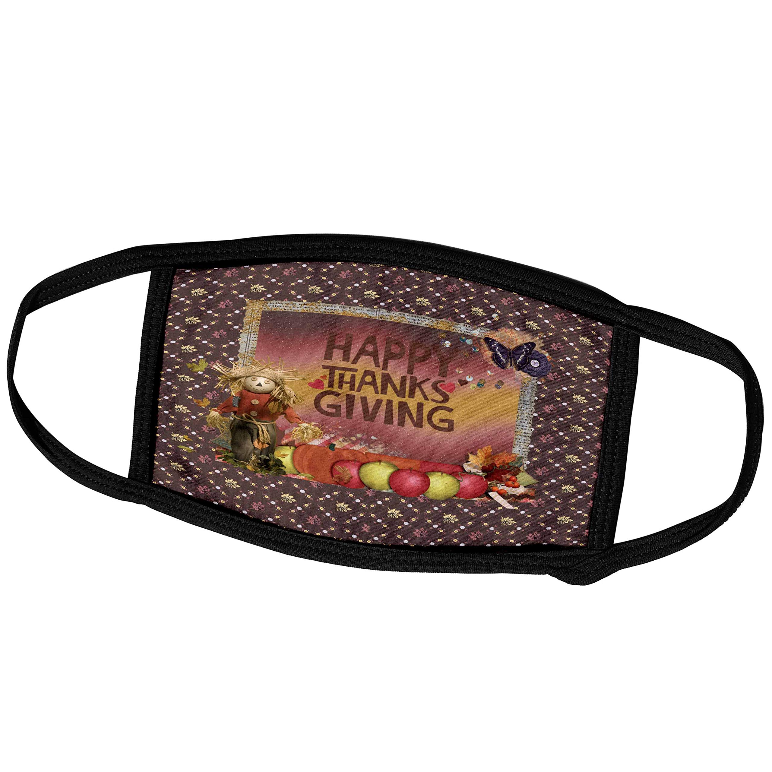 3D Rose Thanksgiving Face Mask - Scarecrow Pumpkin Design for Holiday Parties