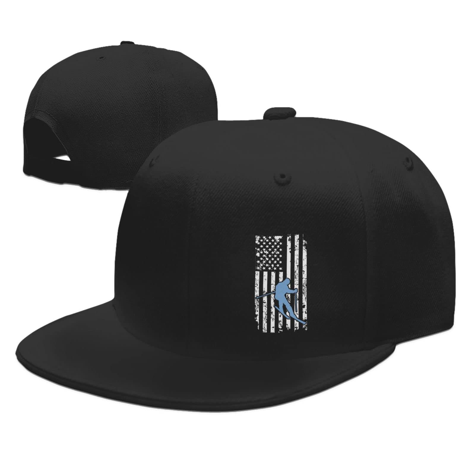 Adjustable Snapback Hats for Men & Women - Flat Brim Baseball Cap with Fashionable Hip Hop Style - Black Trucker Hat for Casual Wear, Street Fashion & Outdoor Activities