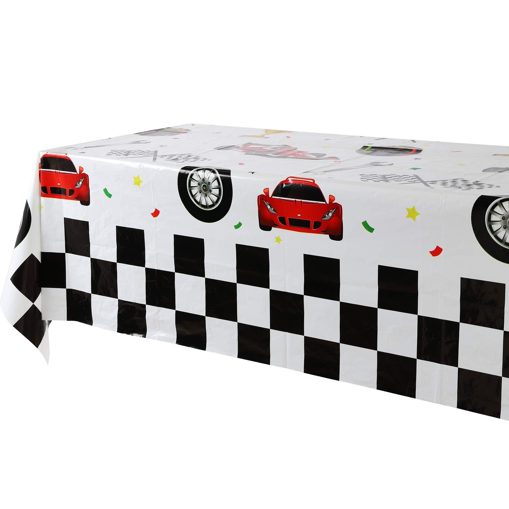 GGDE 1-Pack Racing Car Theme Plastic Table Cover - Waterproof Party Decor for Boys Birthday, Kids Celebration, Baby Shower & Game Room Decorations - Perfect for Birthday Parties, Family Gatherings & Themed Events