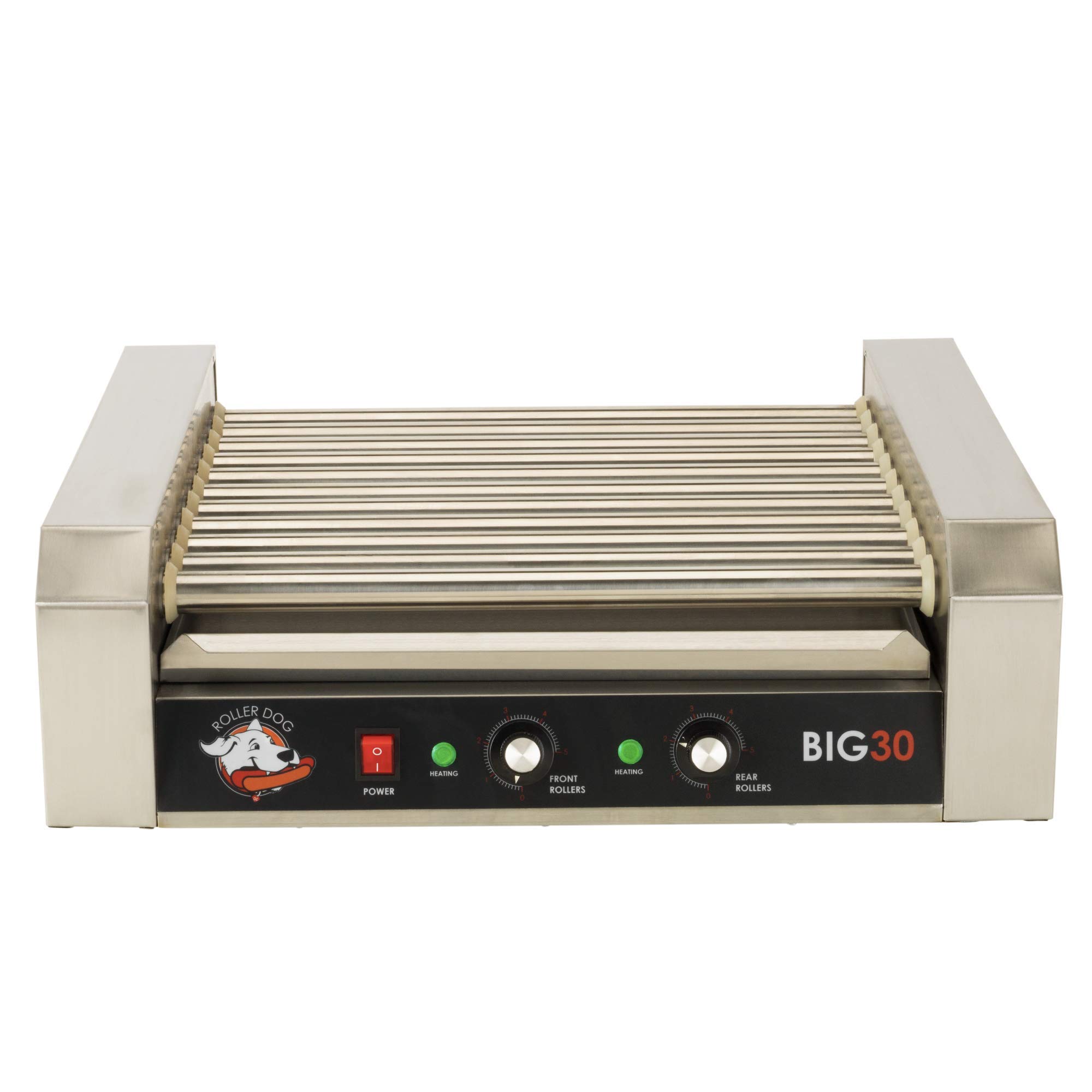 RDB30SS Commercial 30 Hot Dog Roller Grill Cooker Machine - Stainless Steel Hot Dog Warmer for Restaurants, Food Trucks & Concession Stands - Perfect for Parties, Events & Snack Bars