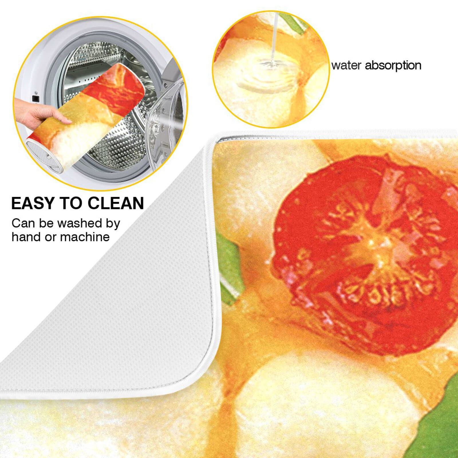 Premium Microfiber Pizza Dish Drying Mat for Kitchen Counter - 18