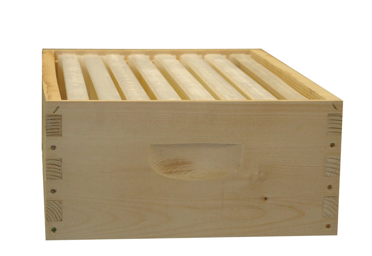Premium 8-Frame Assembled Honey Super Kit with Wood Frames - Made in USA for Beekeeping & Honey Harvesting - Perfect for Backyard Hives & Commercial Apiaries