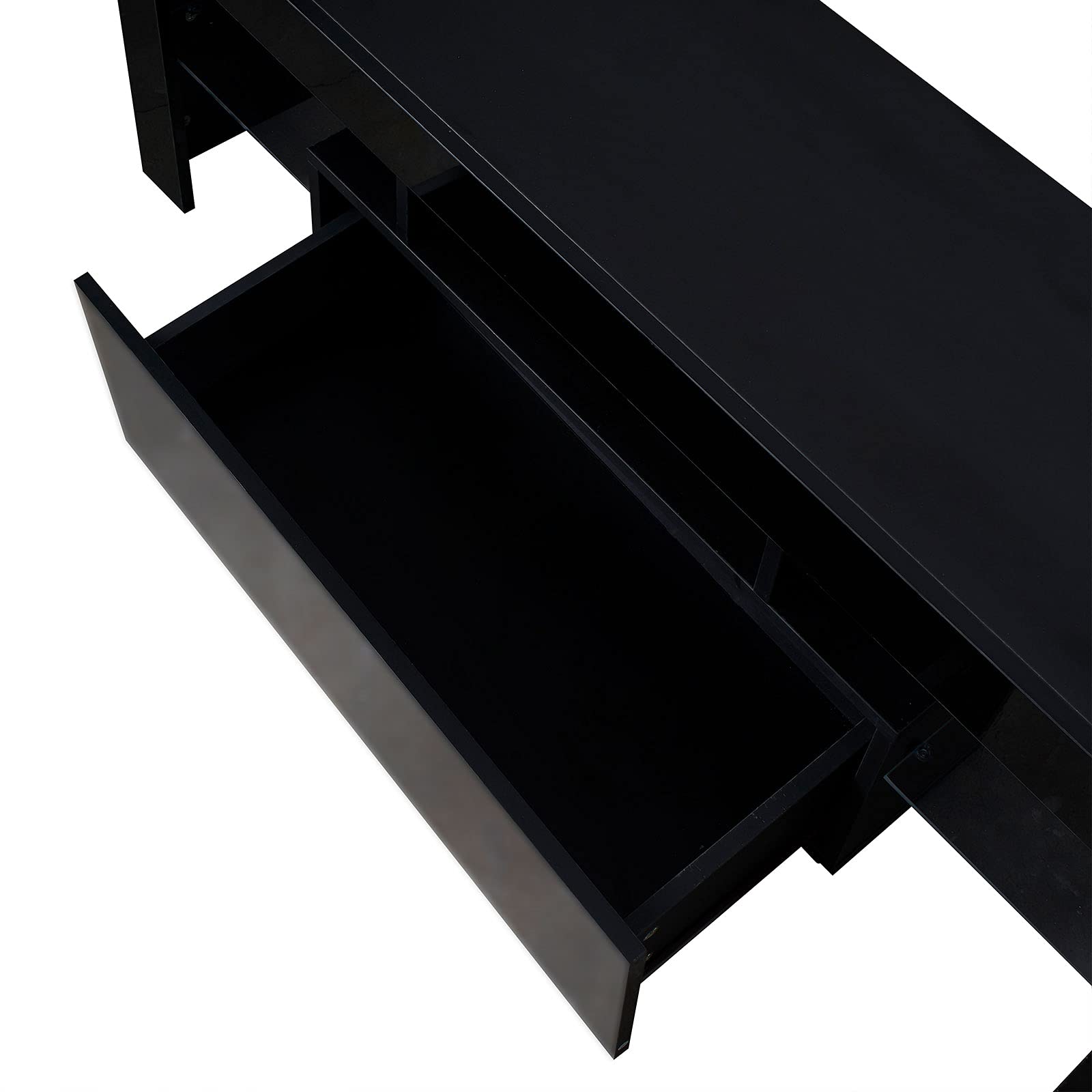 Modern Black TV Stand with LED RGB Lights & Remote Control - Entertainment Center with Storage Drawers for Living Room, Lounge - Perfect for Gaming Setups & Home Theater Systems