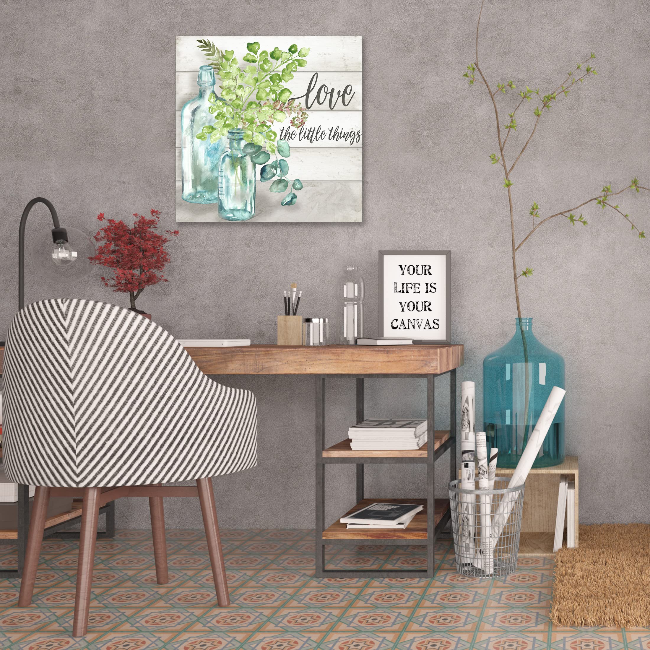 Vintage Specimen Bottles Gallery Wrapped Canvas Art Print - 30x30 Inch Wall Decor by Tre Sorelle Studios - Perfect for Living Room, Bedroom & Office Decor