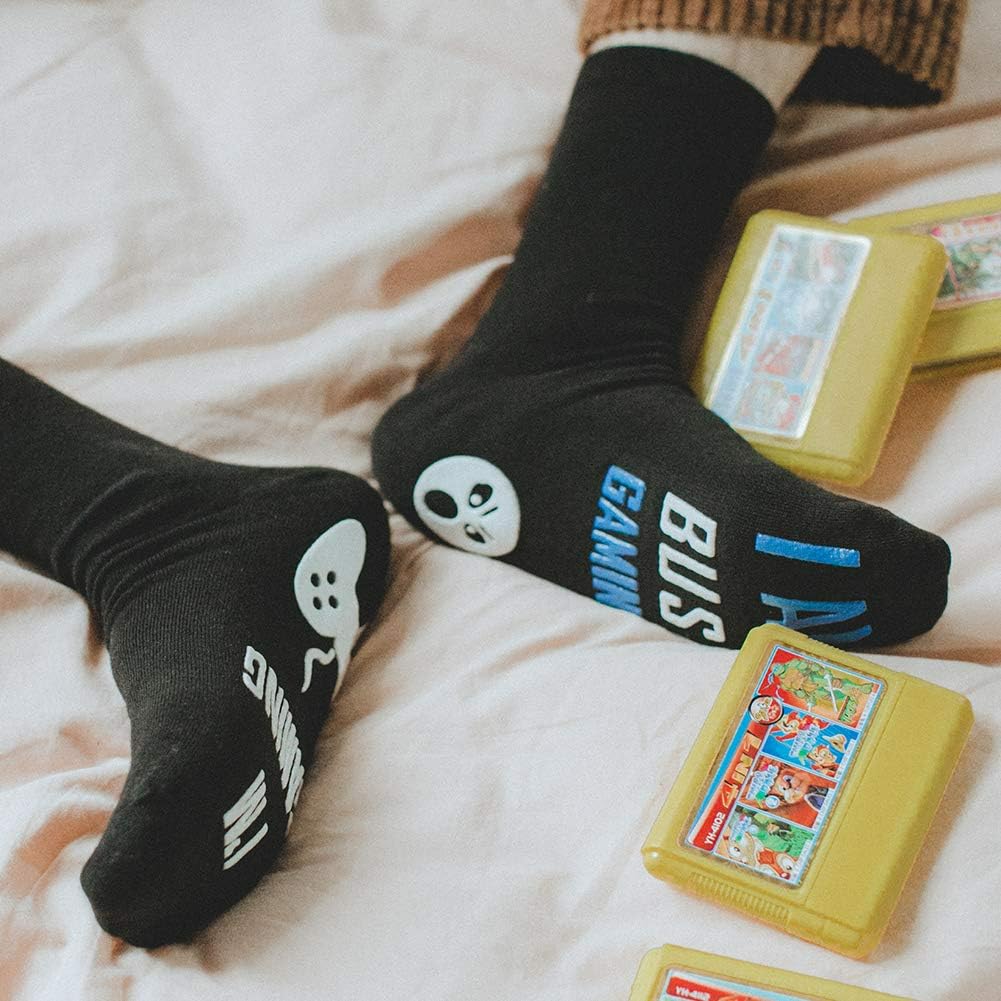 BISOUSOX Men's Funny Novelty Socks - 'If You Can Read This Bring Me Beer' Gaming Socks - Cotton Comfort Socks for Gamers & Beer Lovers - Perfect Gift for Men, Game Nights & Casual Wear