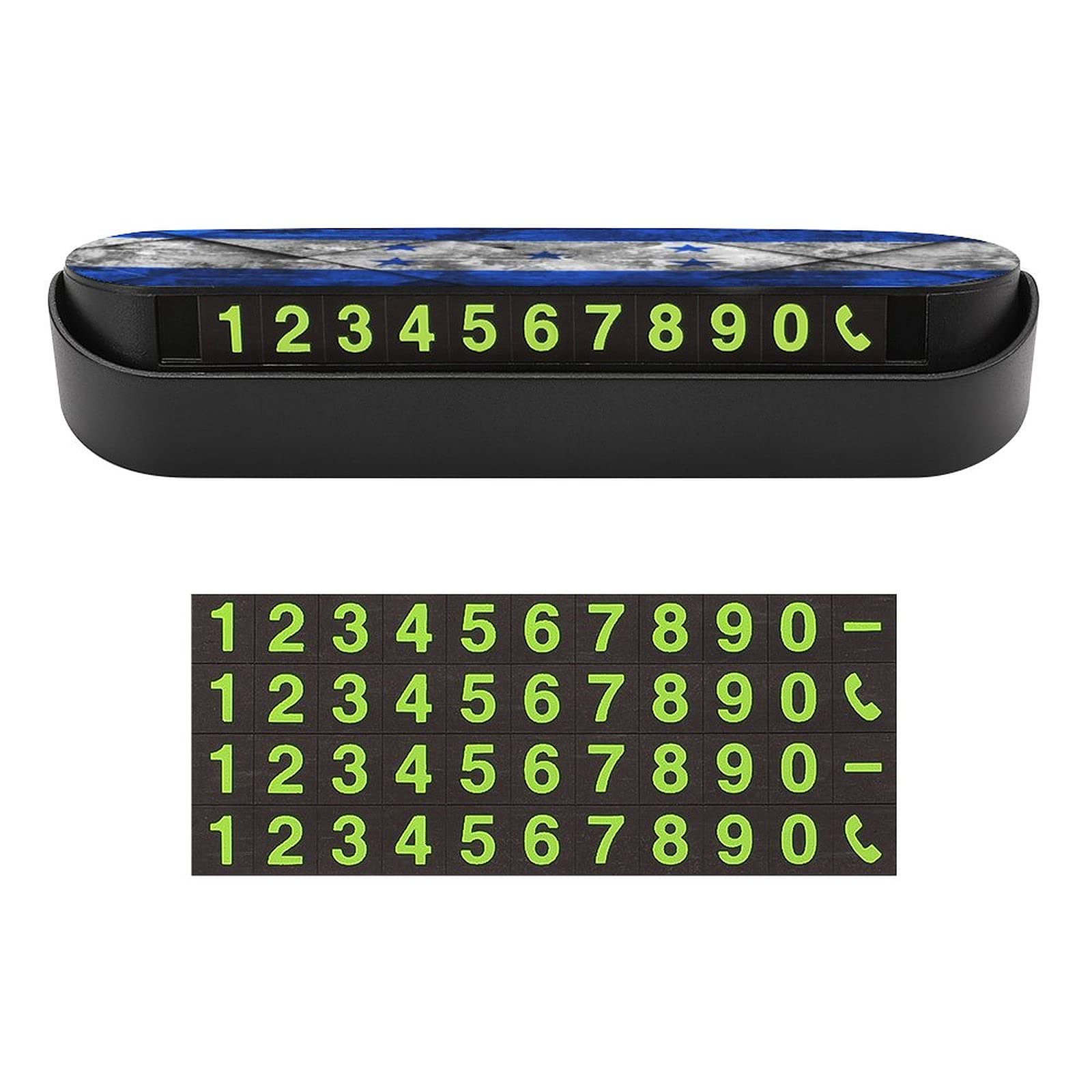 Honduras Flag Temporary Parking Sign with Phone Number Holder - Car Accessories for Decoration & Safety | Perfect for Street Parking, Driveways & Events