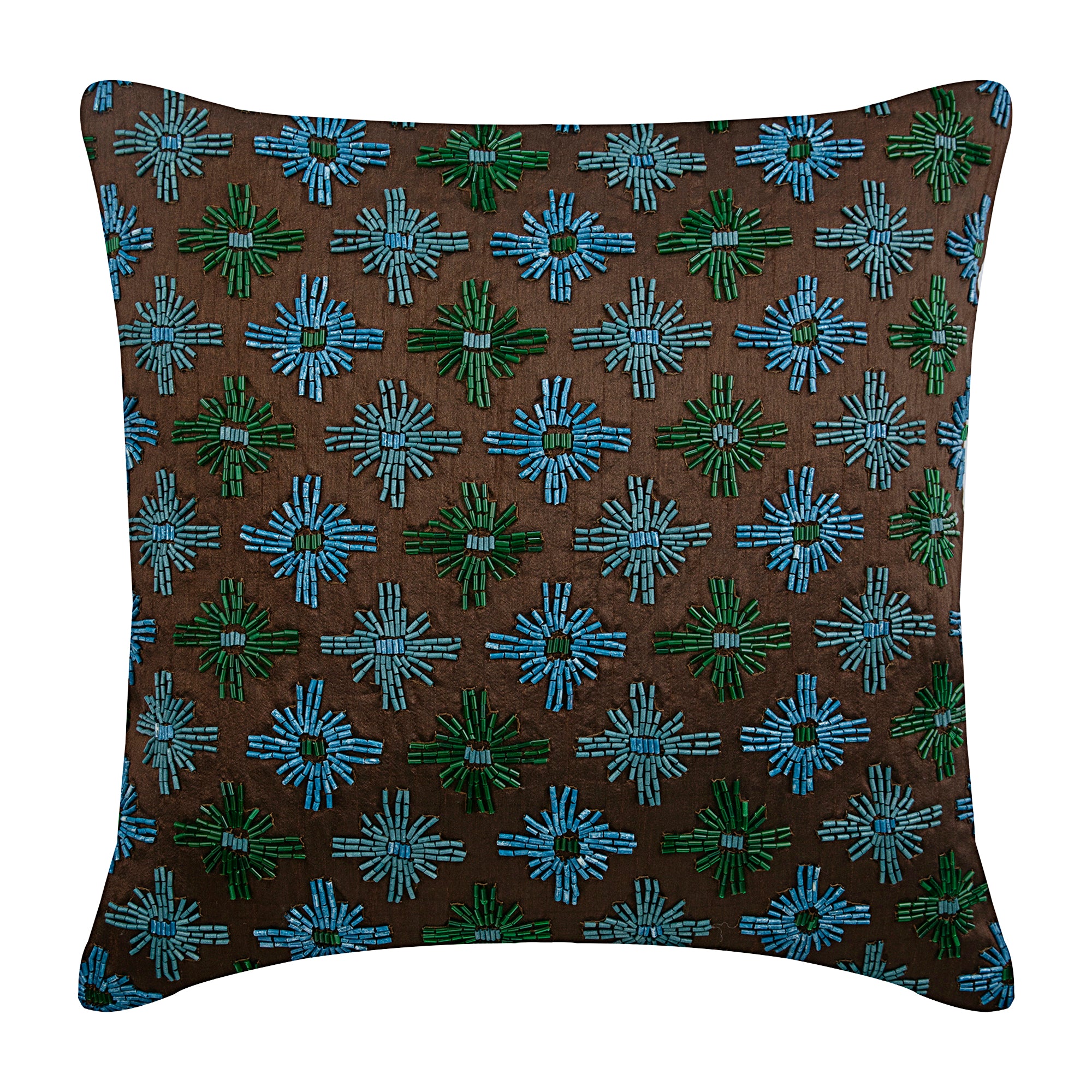 Abstract Thoughts Brown Art Silk Throw Pillow Cover - Elegant Home Decor for Living Room, Bedroom & Sofa