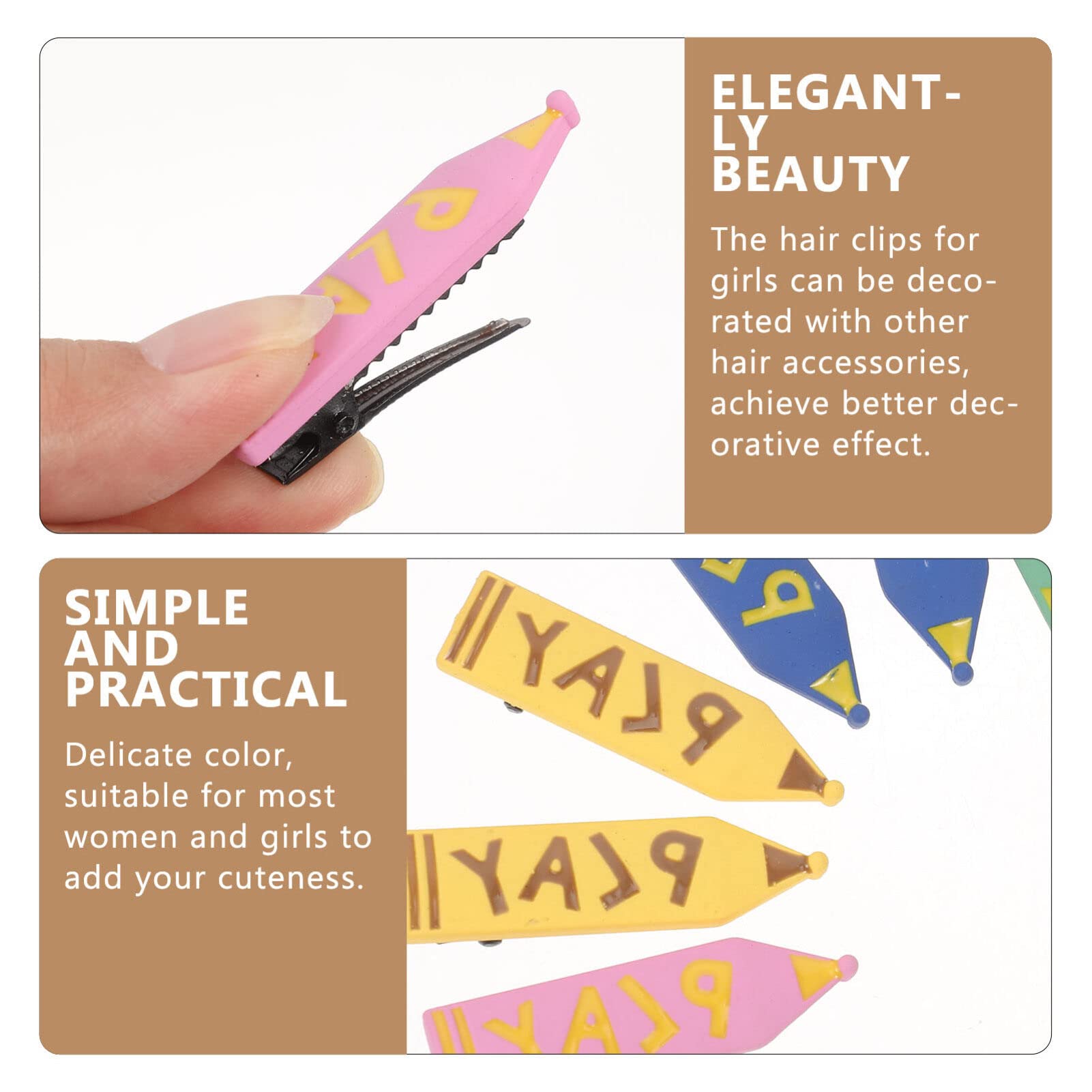 EXCLUZO 8-Piece Hair Clips Set - Cute Pencil Design Teacher Hairpins for Women & Girls - Perfect Back to School Gift & Teacher Appreciation Present - Great for Classroom, Office, and Everyday Hair Accessories