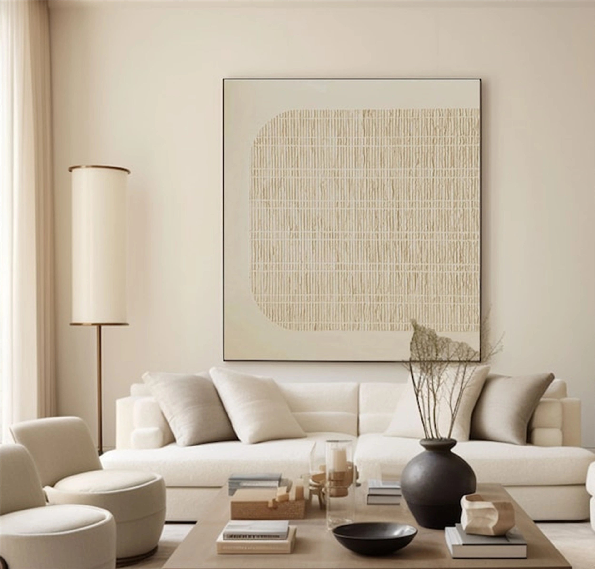 Abstract Wall Art Canvas Print - Beige & Brown Modern Home Decor #BB084 - Perfect for Living Room, Bedroom & Office Decor