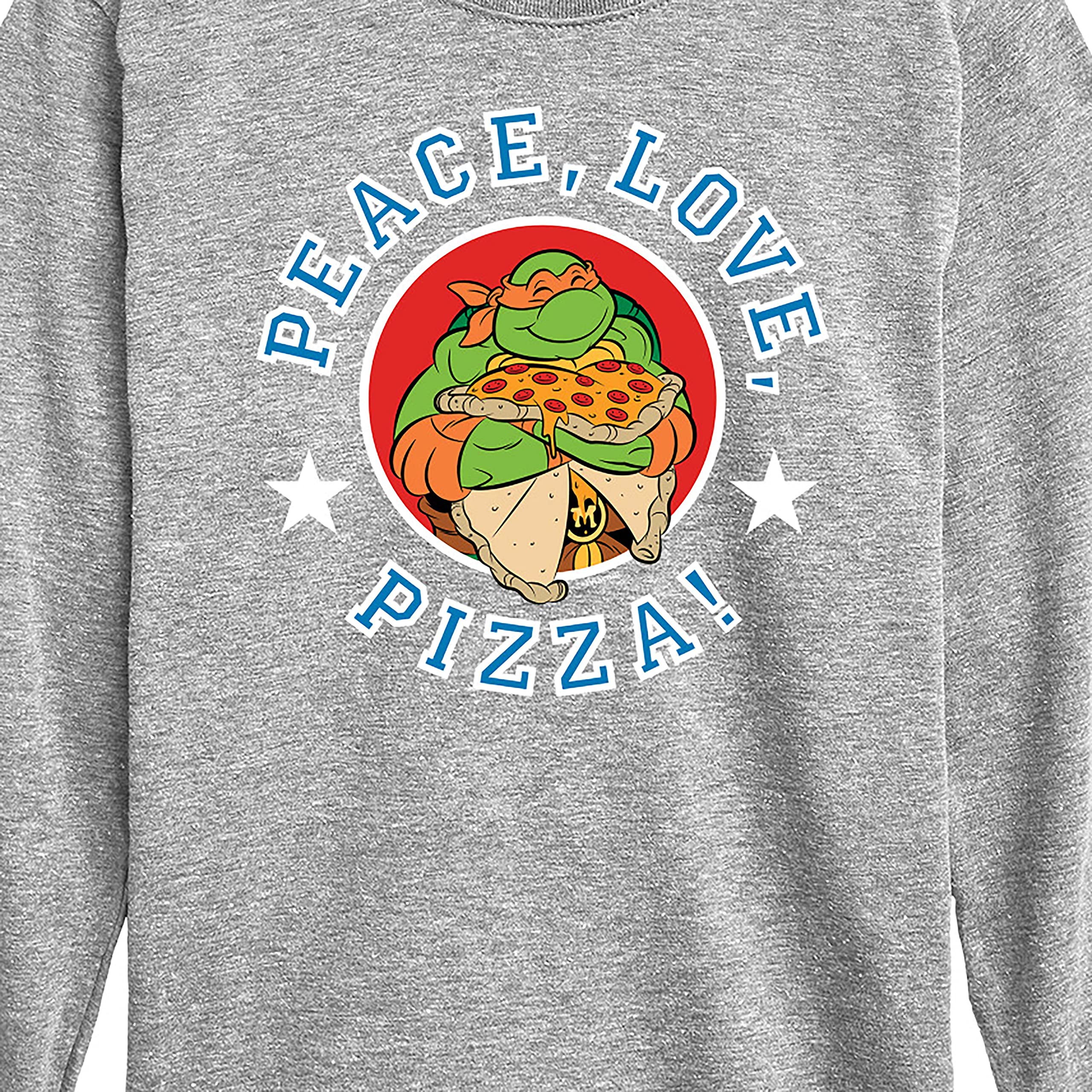 HYBRID APPAREL Teenage Mutant Ninja Turtles Peace Love Pizza Youth Long Sleeve T-Shirt - Boys Graphic Tee for Casual Wear, School, and TMNT Fan Gifts