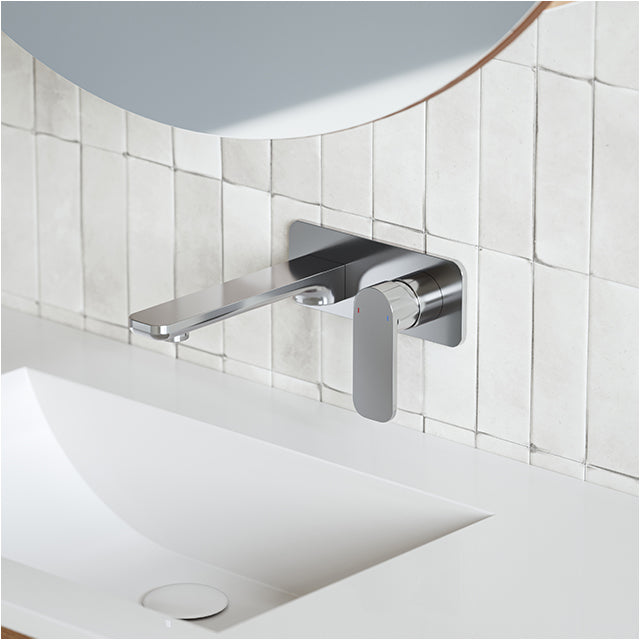 Caroma Luna Lead-Free Wall Mounted Basin and Bath Mixer Tap in Chrome - Perfect for Modern Bathrooms and Spa-Like Showers