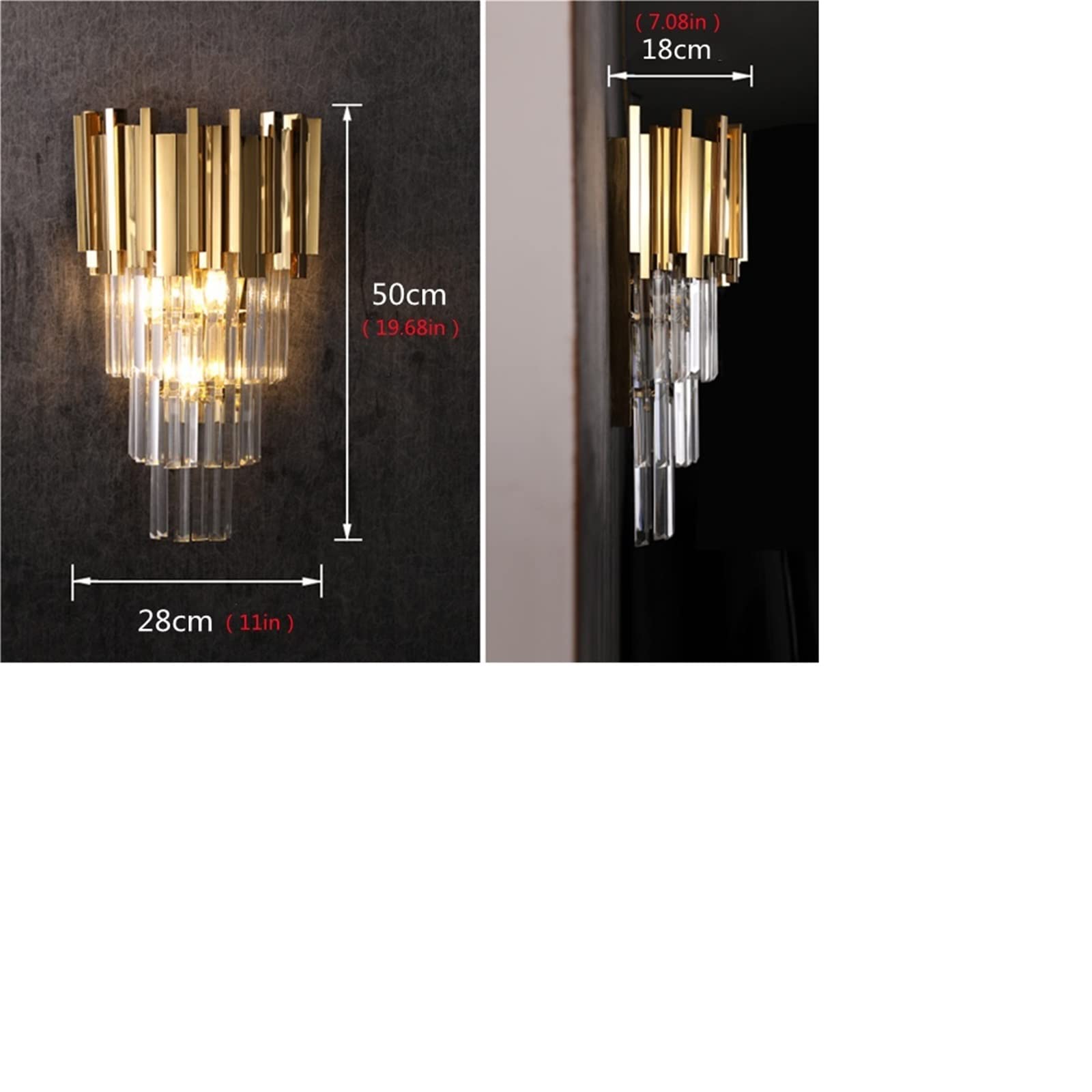 Gold Crystal Wall Lamps - Modern LED Wall Sconce Lighting Fixtures for Bedroom, Living Room, Study | Elegant Home Decor & Ambient Lighting Solution