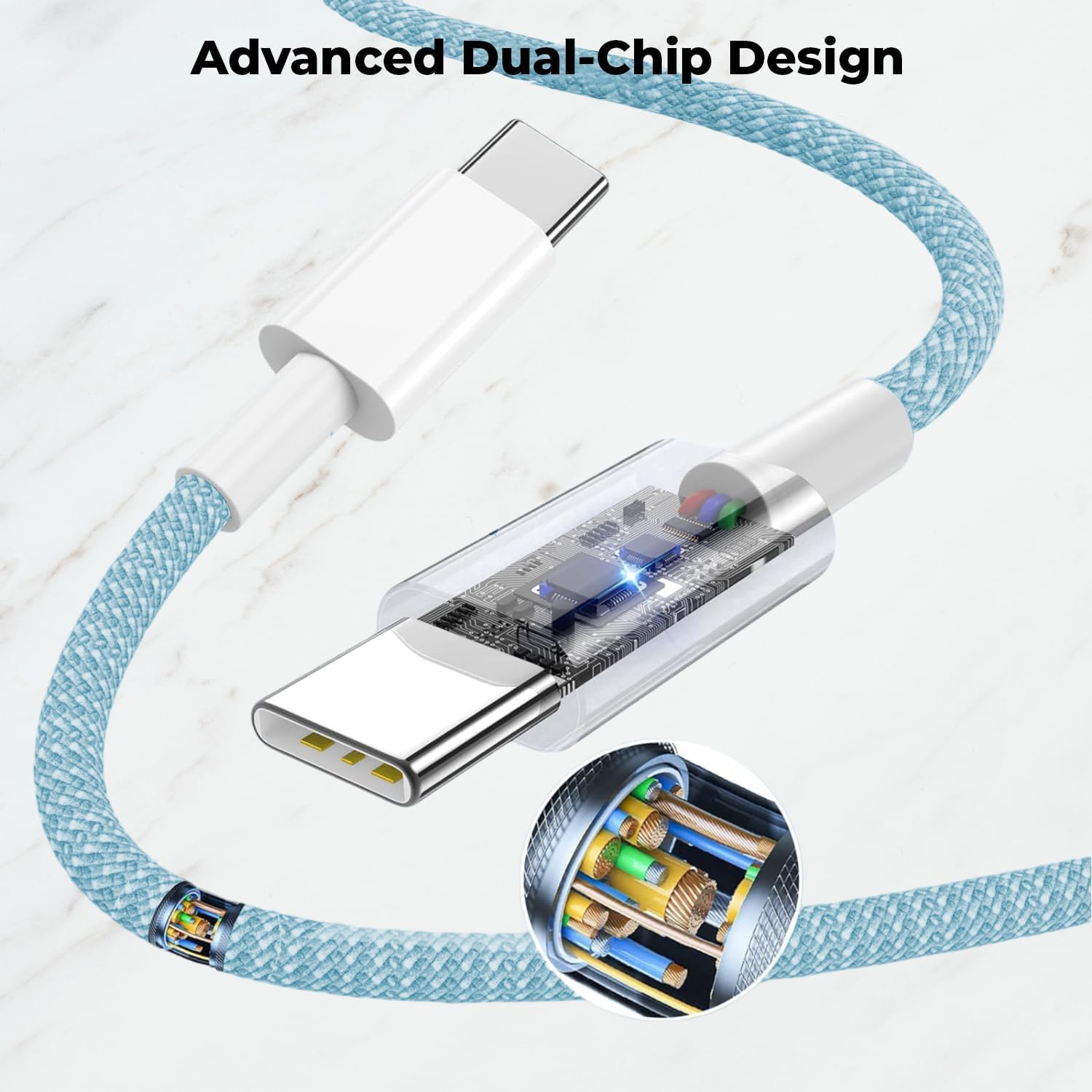 45W USB C Fast Charger for Samsung Galaxy S25/S24/S23/S22 Series, Z Flip 6/5/4, Z Fold 6/5/4 - GaN Folding Wall Charger with Cable (Blue) | Portable Travel Charger for Home, Office & Car