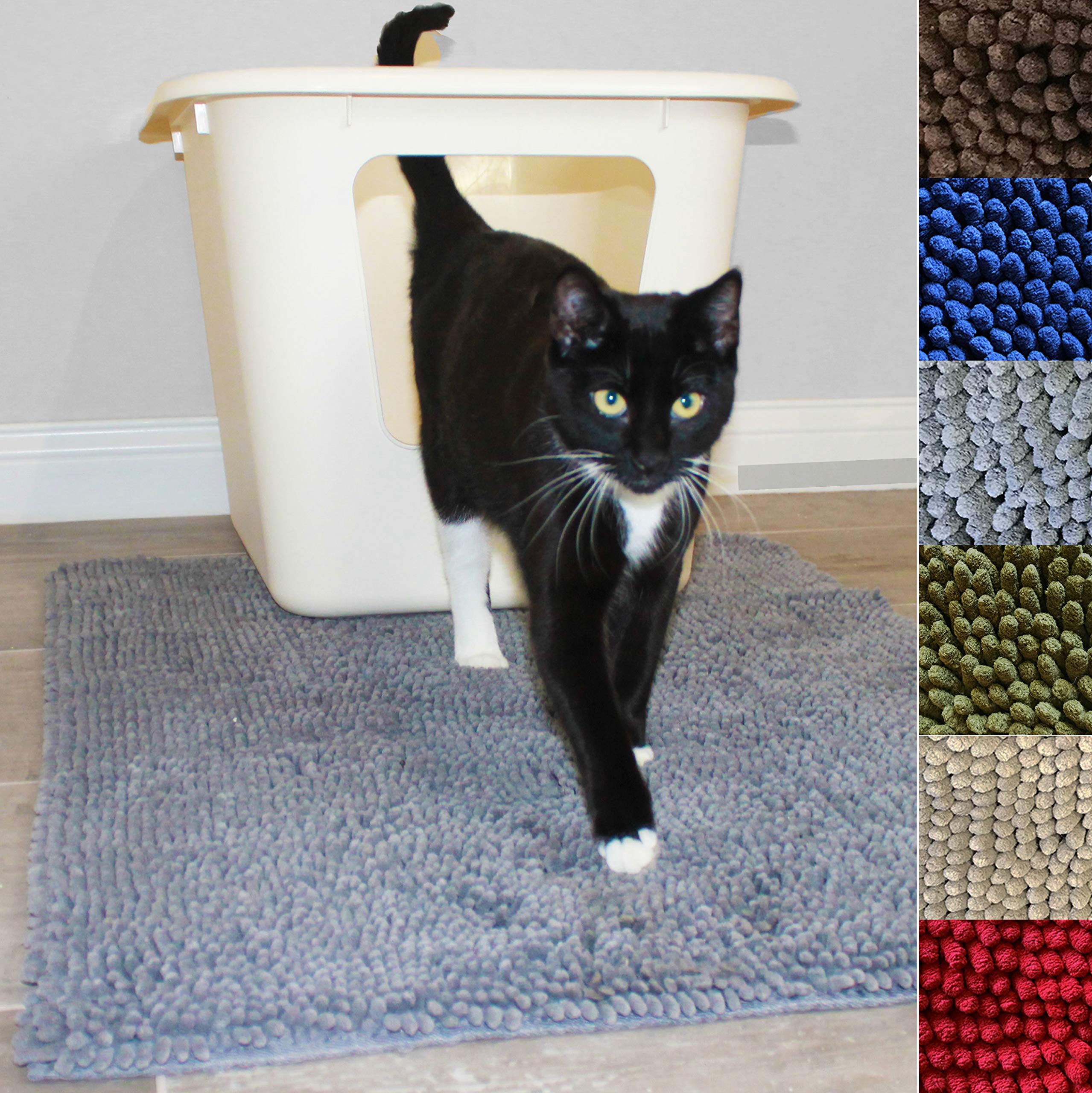 Premium Cat Litter Mat for Litter Box - Washable & Easy Clean with Scatter Control | Traps Litter Effectively | Soft Paws Protection | Perfect for Home, Office & Pet-Friendly Spaces