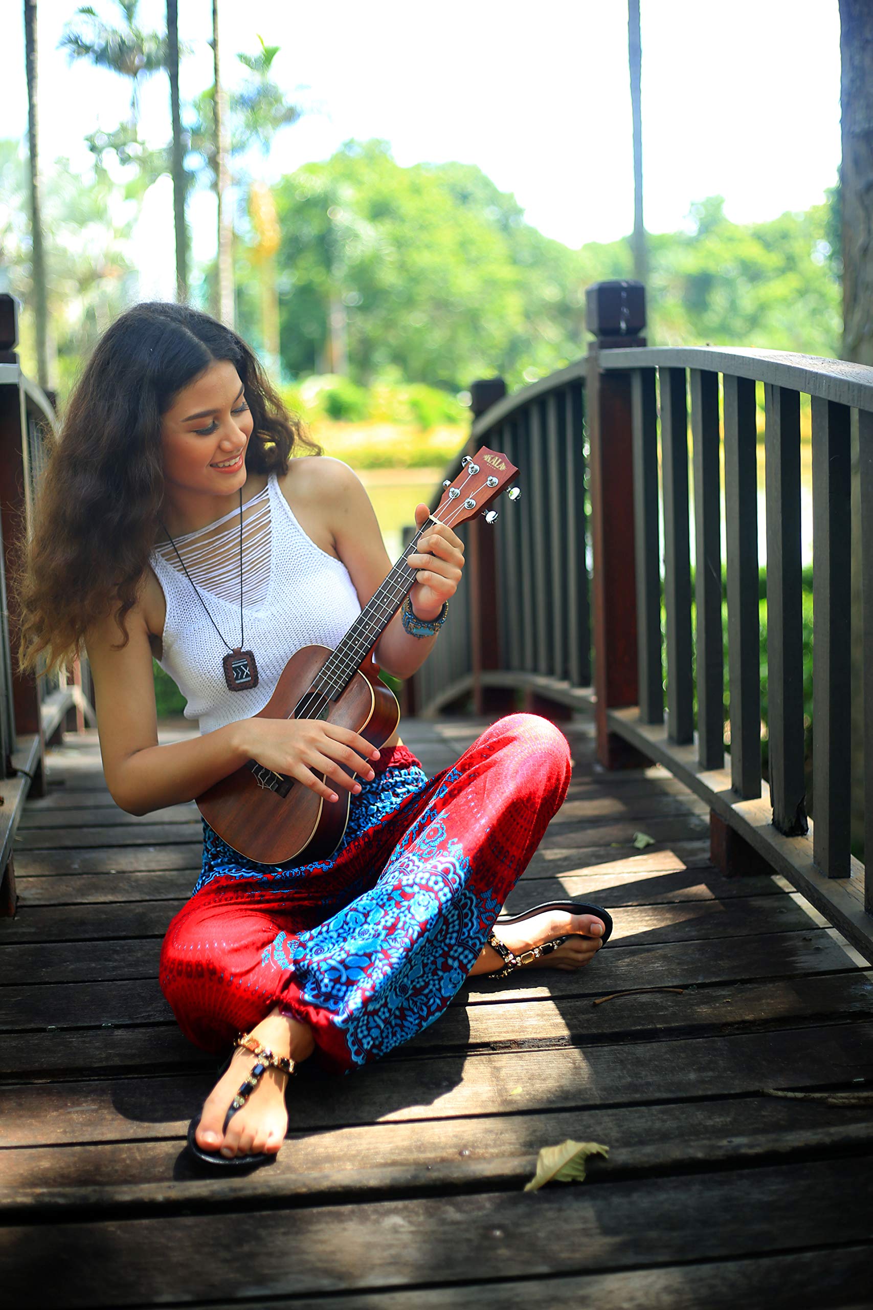 Boho Harem Pants for Women - Comfortable Yoga Trousers, Bohemian Beach Lounge Pants for Yoga, Meditation & Vacation Wear