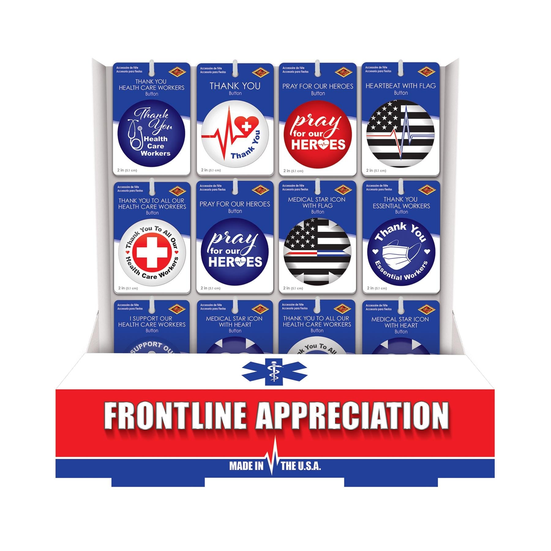 Beistle 108-Piece Frontline Appreciation Counter Display Set - Perfect for Healthcare Worker Recognition, Teacher Appreciation & First Responder Gifts