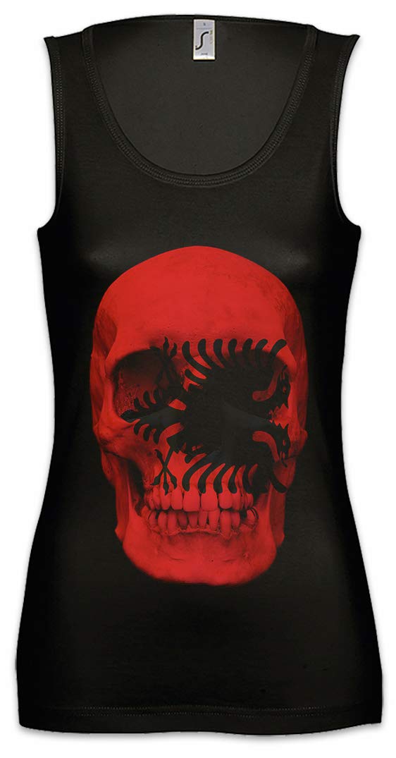 Classic Albania Skull Flag Women's Tank Top - Breathable Workout Shirt for Gym, Fitness & Training - Perfect for Running, Yoga & Summer Sports