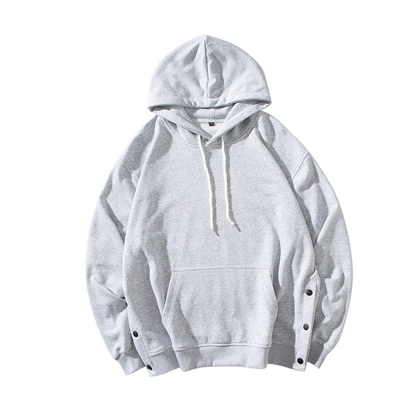 Trendy Men's Zip-Up Graphic Hoodies - Casual Long Sleeve Solid Hem Button Sweatshirts for Teen Boys & Men | Perfect for Streetwear, Gym & Everyday Comfort
